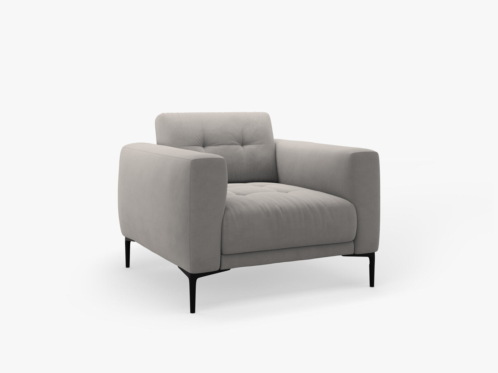 Micadoni Sessel Bemy 1-Sitzer Samt Grau