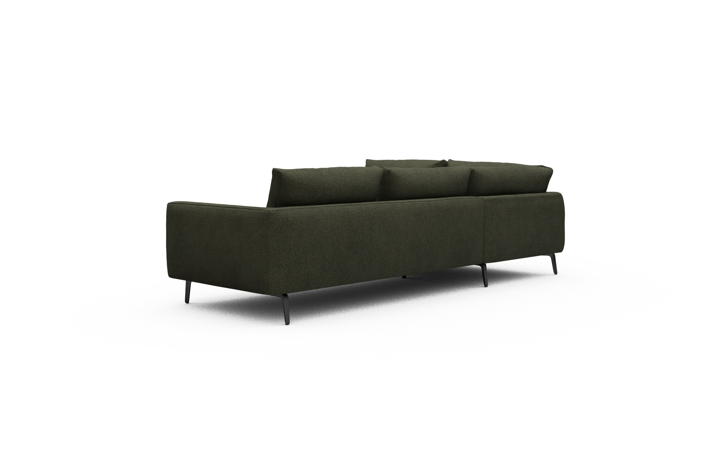 Ecksofa Karl Relax-Ecke links mit 2,5-Sitzer Boucle-Forest-Green