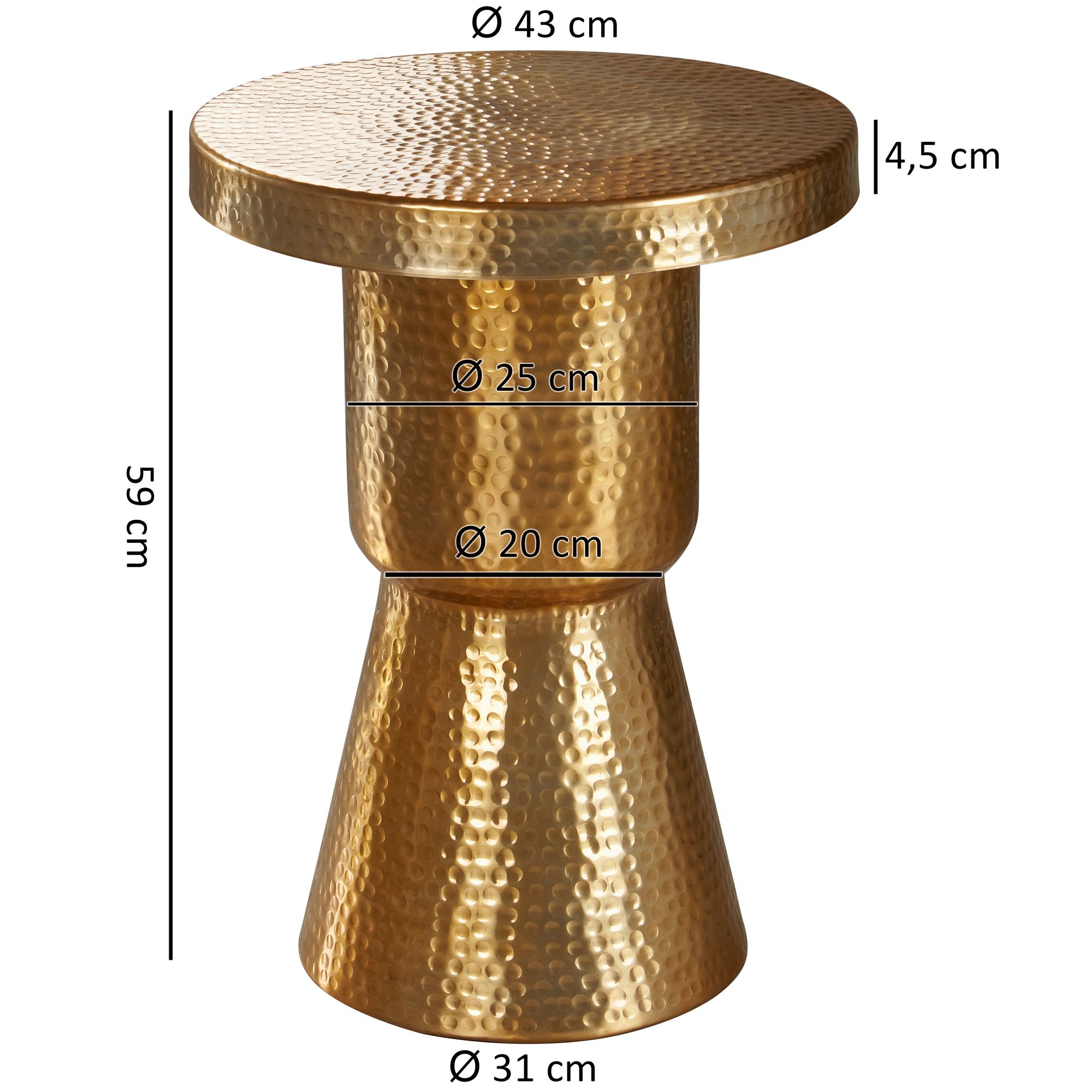 Beistelltisch Aakirkeby Aluminium Gold Ø 43 cm