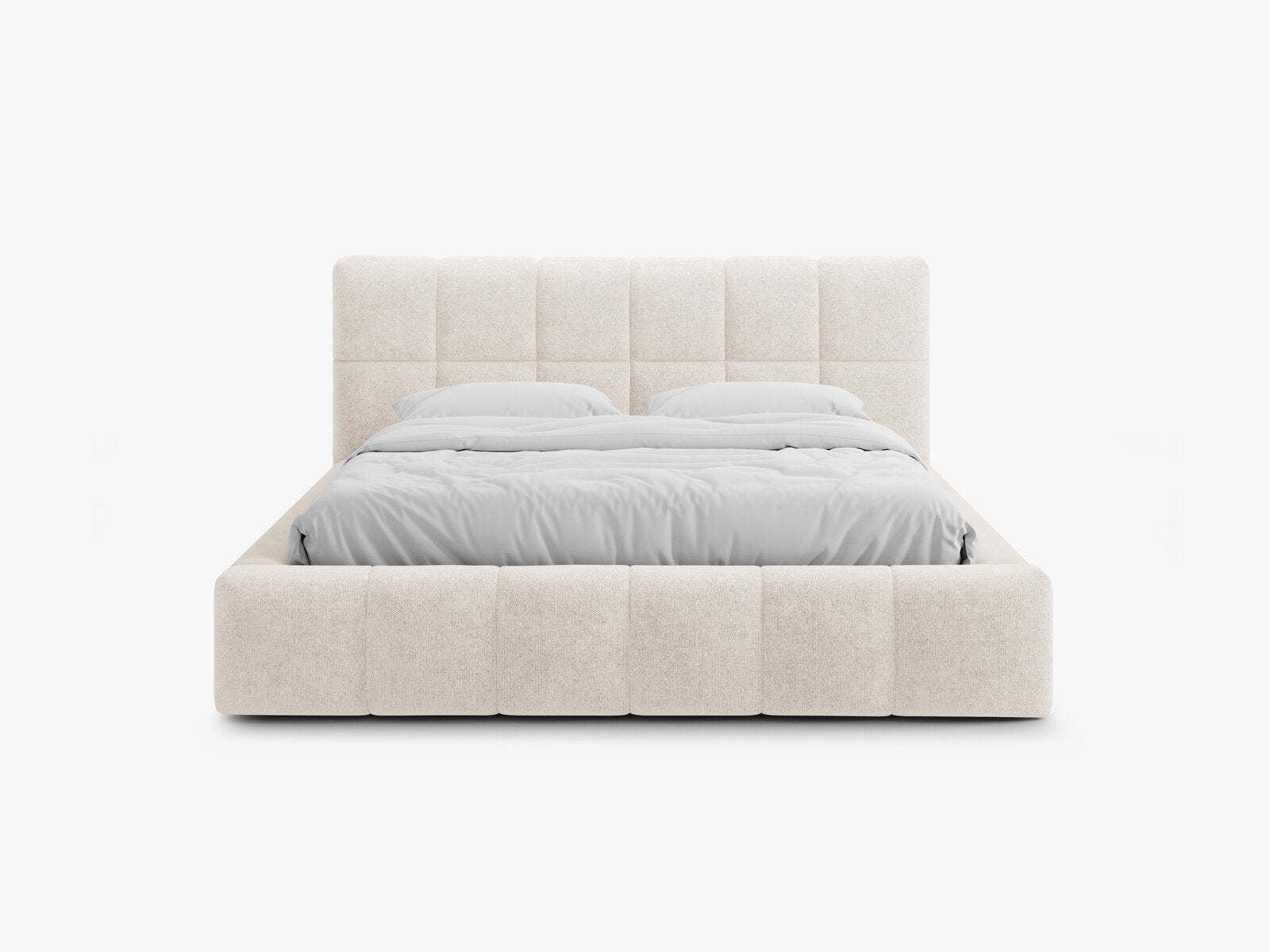 Micadoni Stauraumbett mit Kopfteil Bellis Chenille Eden Helles Beige