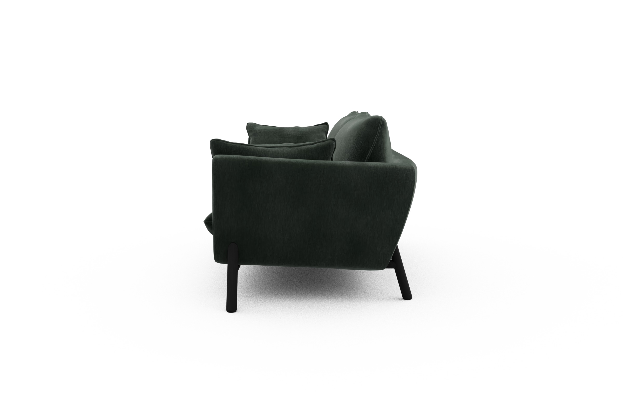 Sofa Emil 2-Sitzer Beinfarbe Eiche Schwarz Smooth-Laurel-Green
