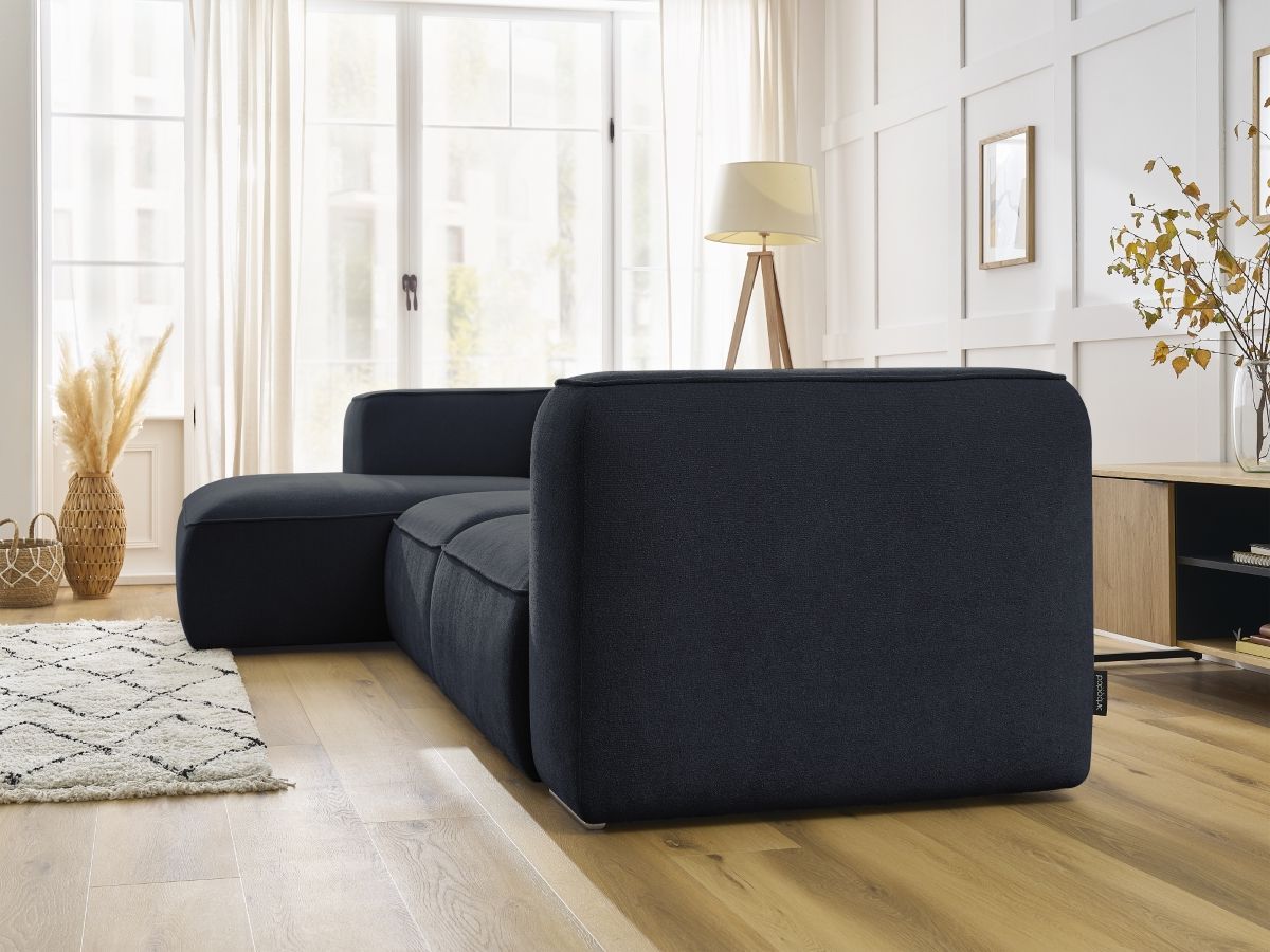 Bobochic Zephyr Ecksofa 349 × 165 cm Strukturstoff Dunkelblau Ecke links