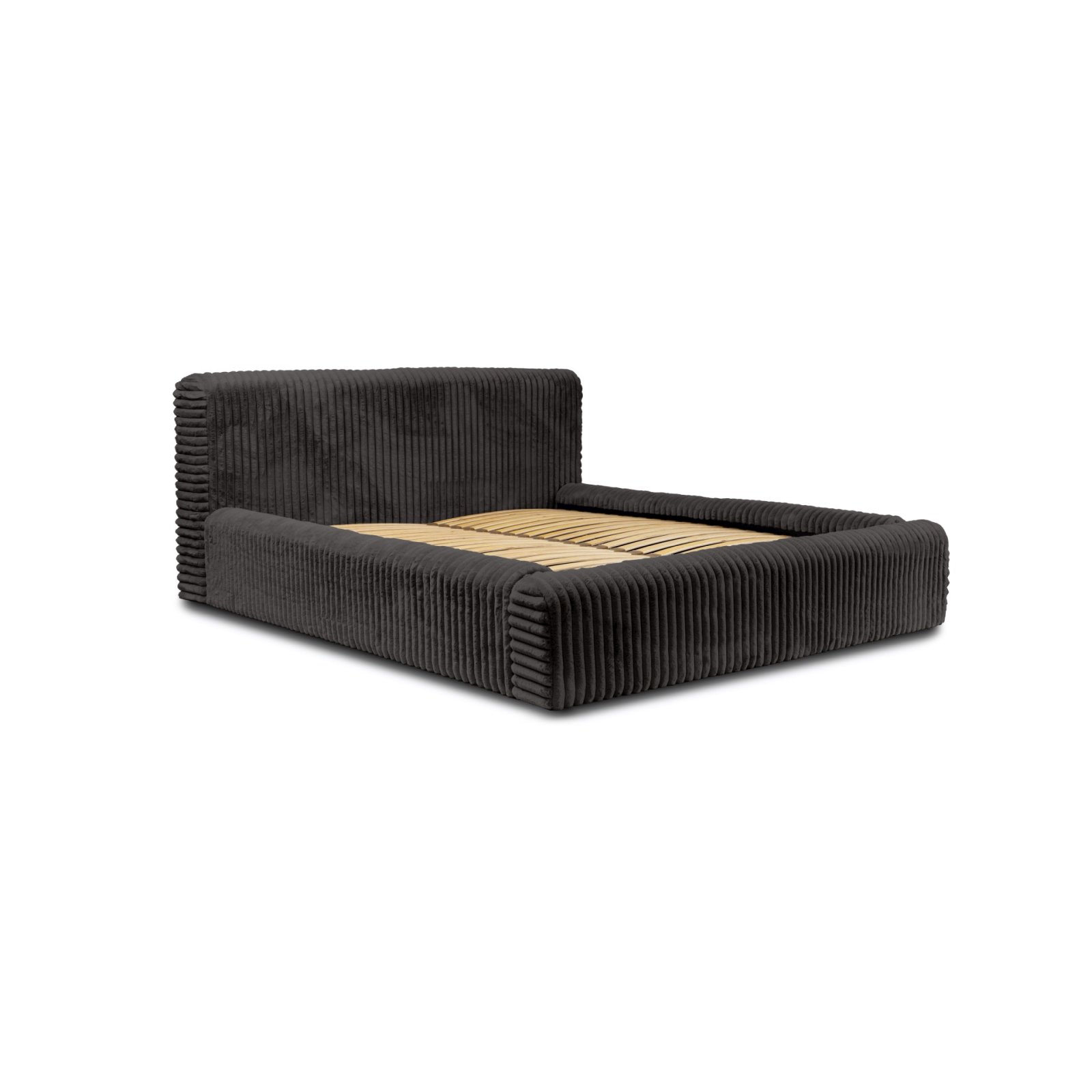 Polsterbett Miloa Softcord mit Fellstruktur 140x200 mit Metallrahmen Vito 18