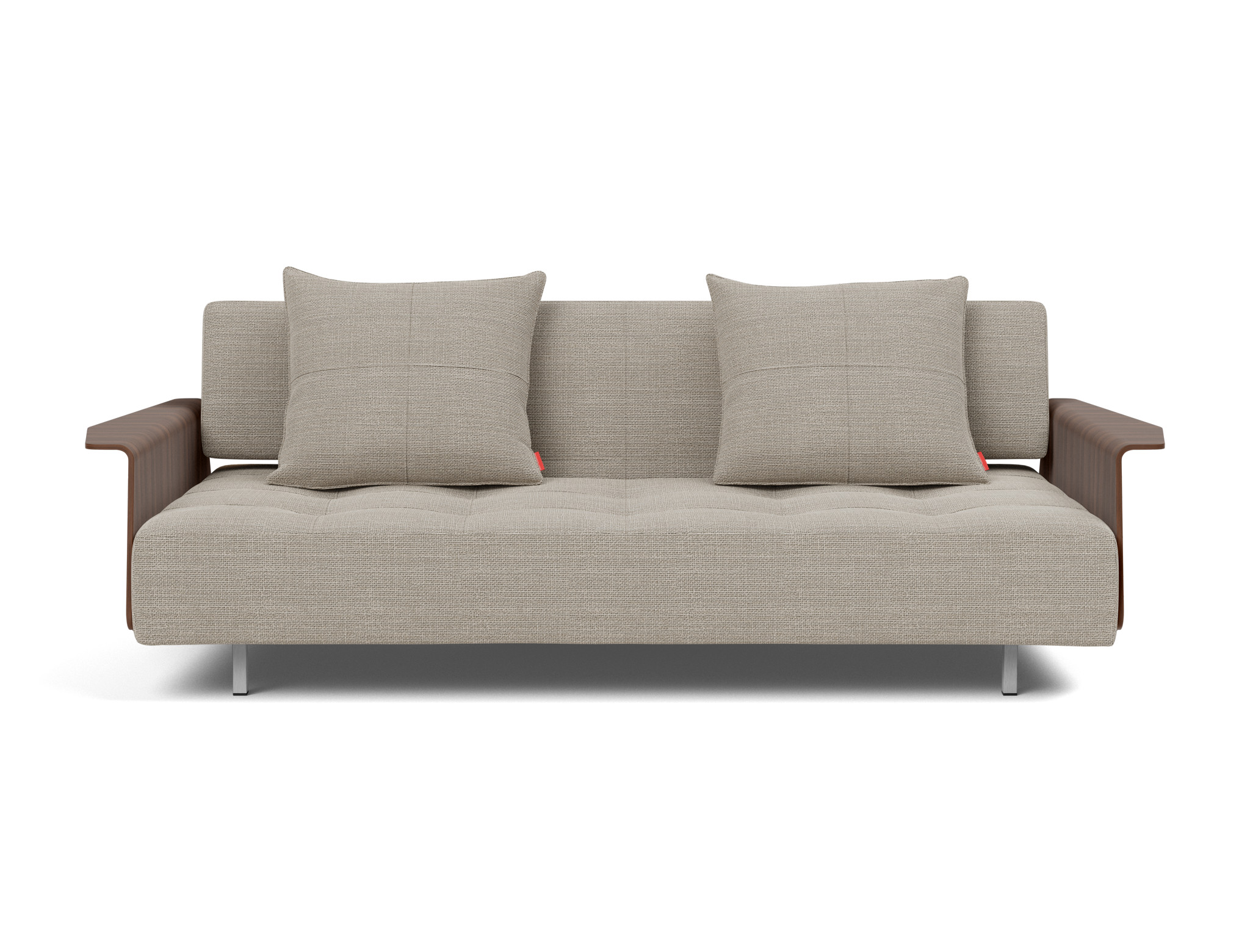 Schlafsofa Long Horn D.E.L. mit Armlehnen Strukturierter Stoff Kenya 579-Gravel