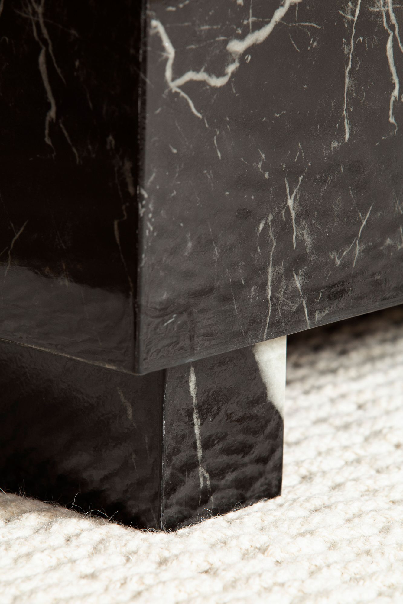 Couchtisch Alsen Marmoroptik Schwarz 60 × 60 × 35 cm