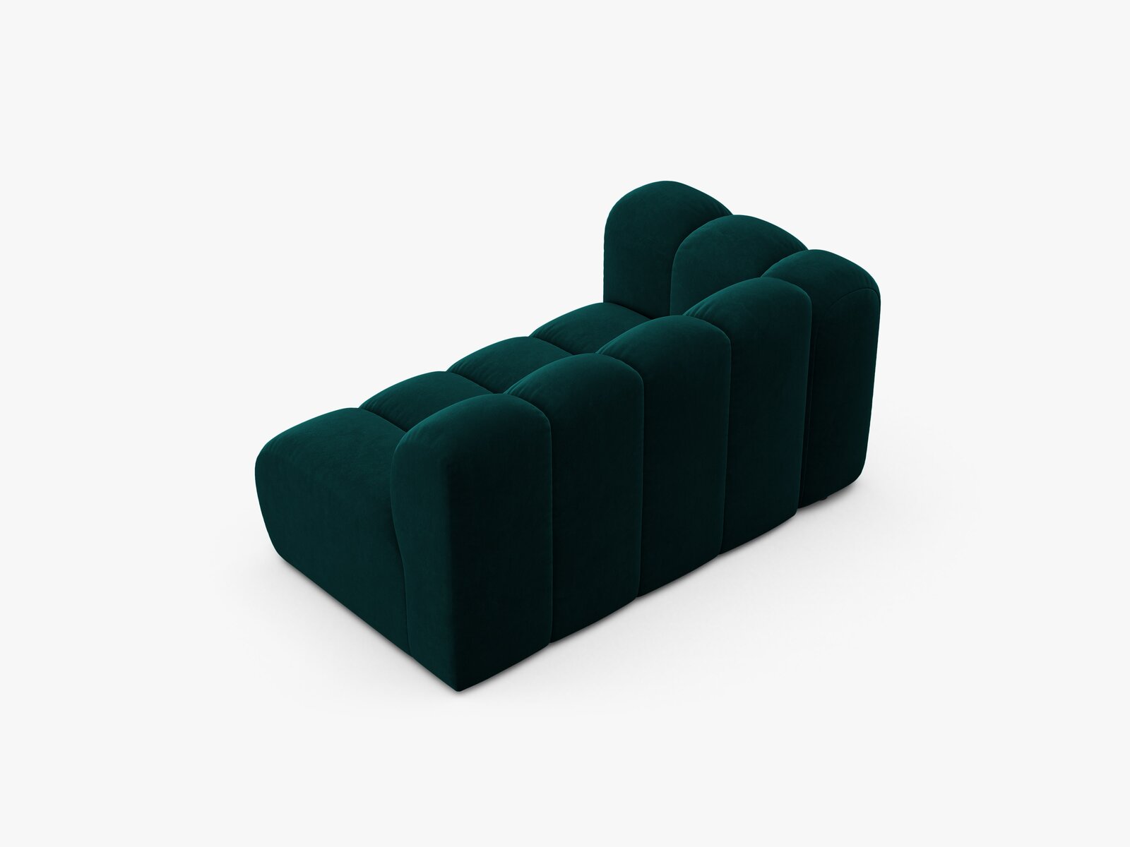 Micadoni Modul Lupine 2-Sitzer Links Samt Venus Dunkel Petrol