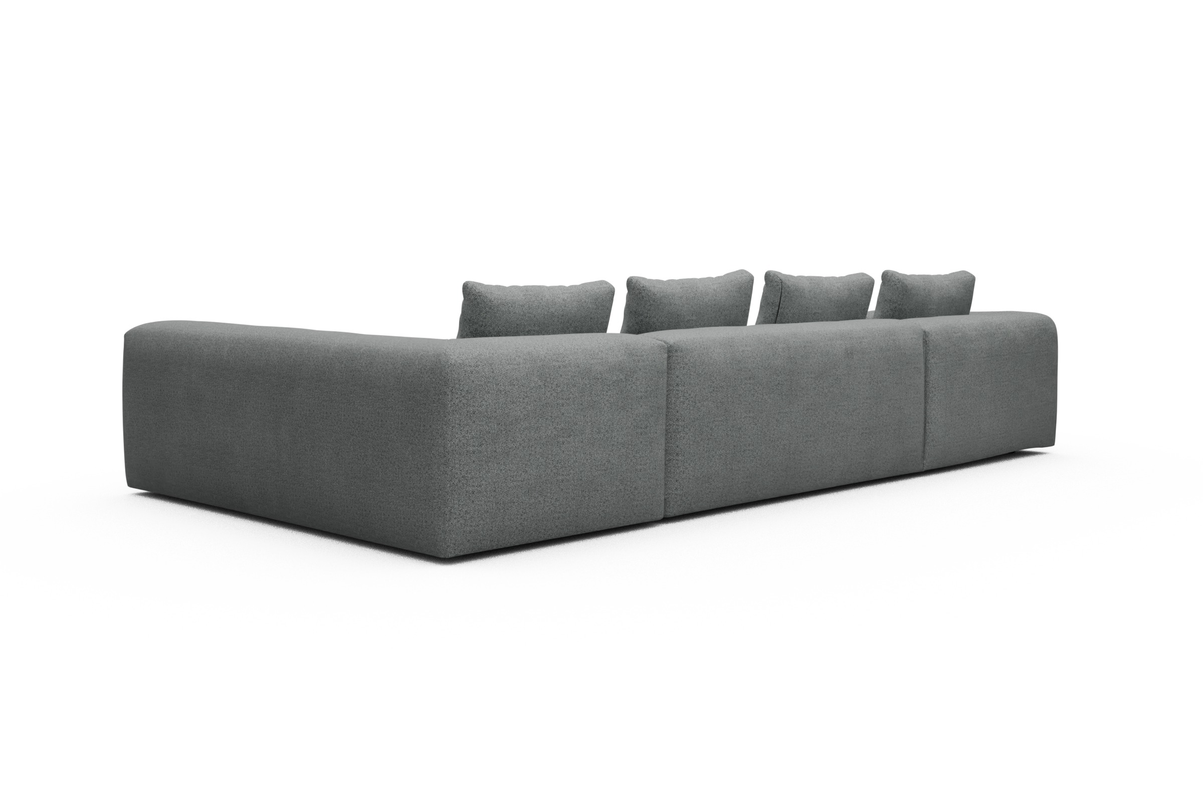 Wohnlandschaft Fred Chaiselongue links mit 2-Sitzer und lange Armlehne rechts Aivi-Gravet-Grey