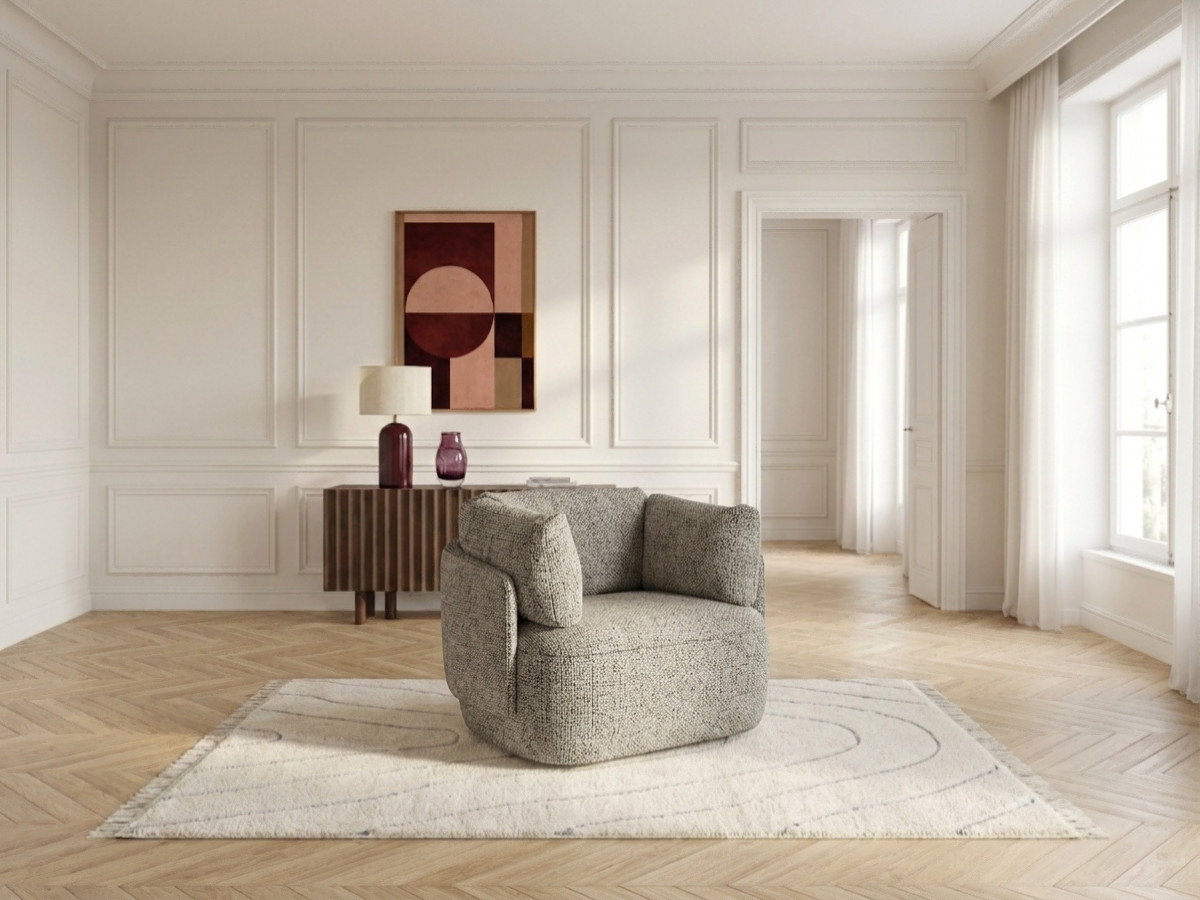 Bobochic Mario Sessel Melange-Stoff Taupe
