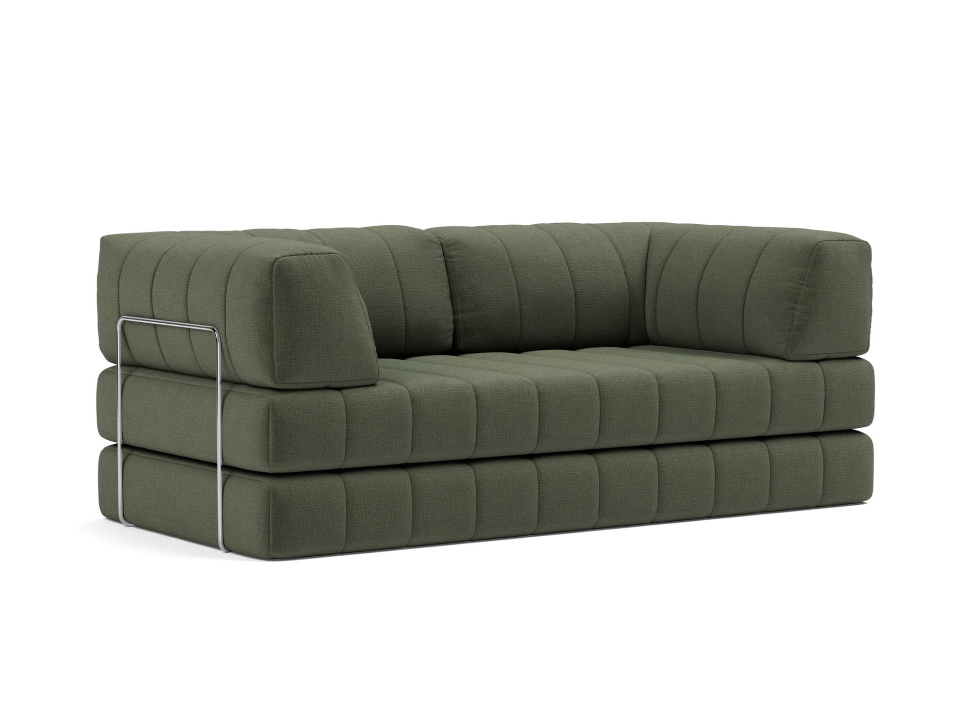 Schlafsofa CozyPad mit Armlehnen Chenille Esina 413-Olive-Green