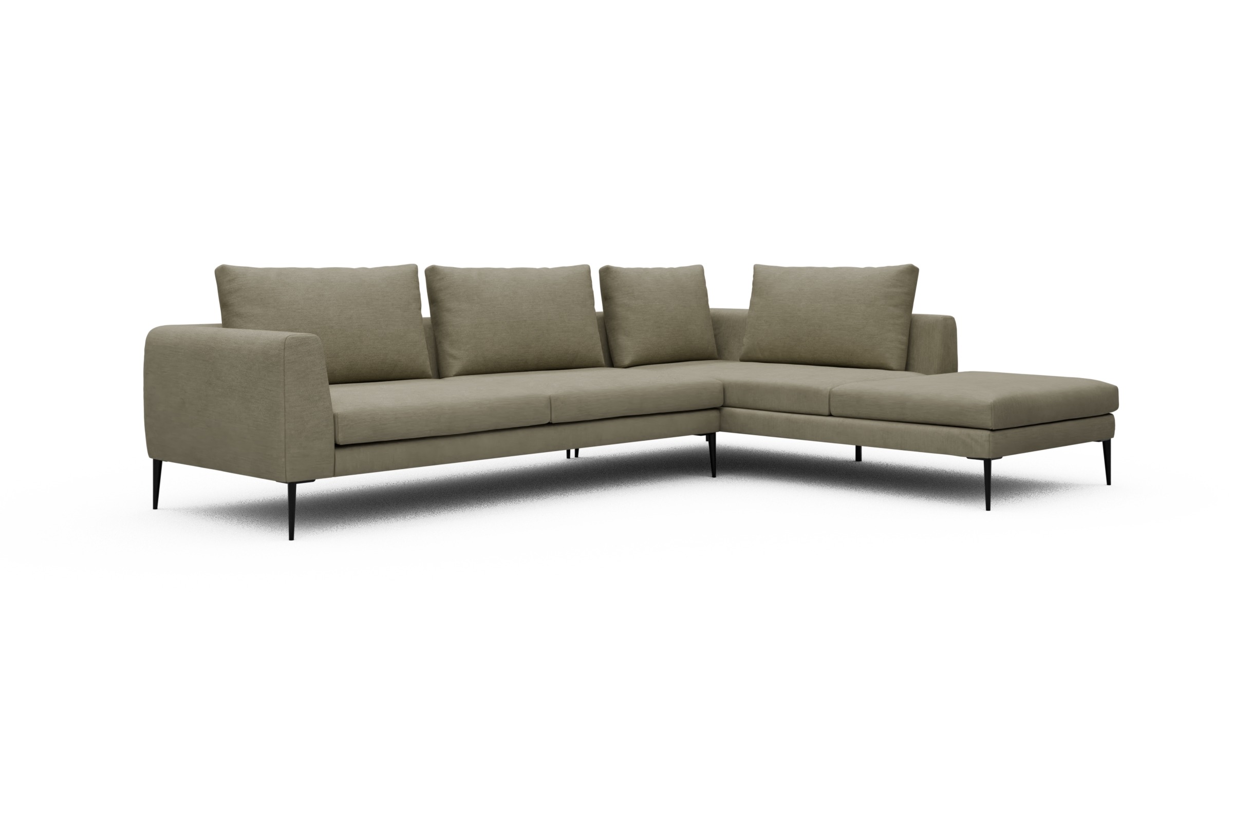 Ecksofa Paul Relax-Ecke links mit 3-Sitzer Vivus-Dusty-Sand