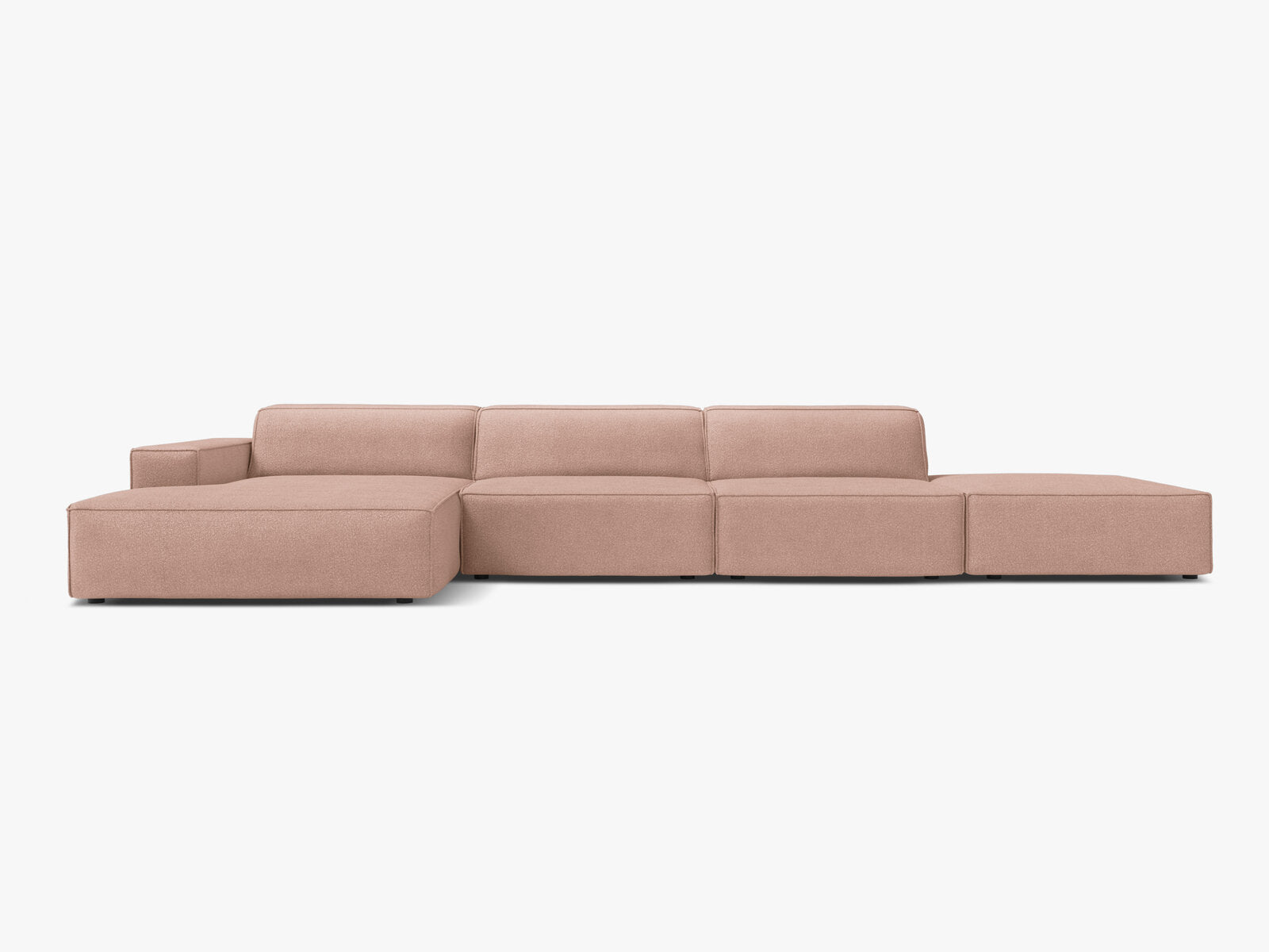 Micadoni Ecksofa Jodie 5-Sitzer Links Boucle Baloo Puderrosa