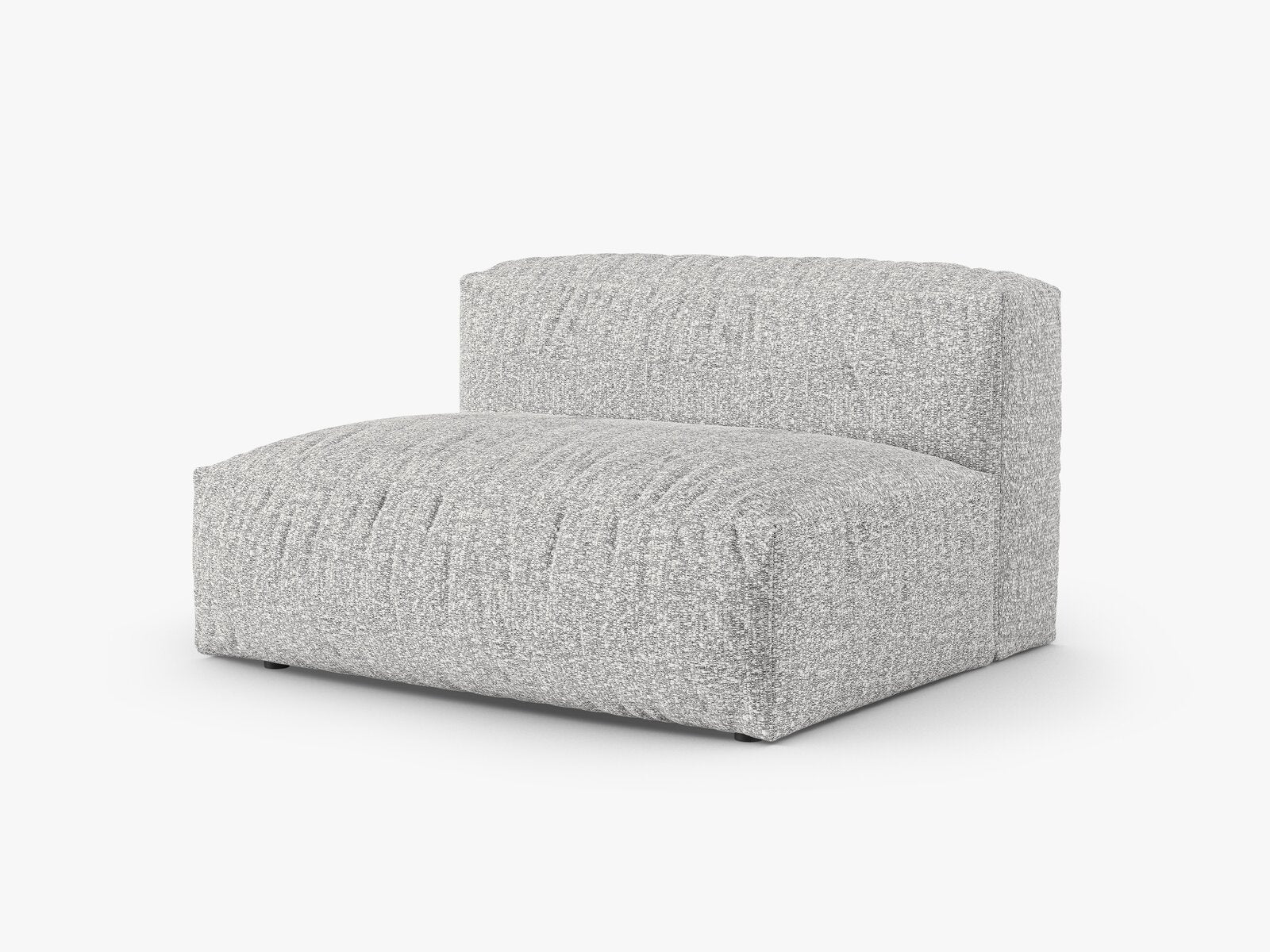 Micadoni Eckmodul mit Armlehne Martina 1-Sitzer Groß 90cm Sitztiefe Links Boucle Monet Silber