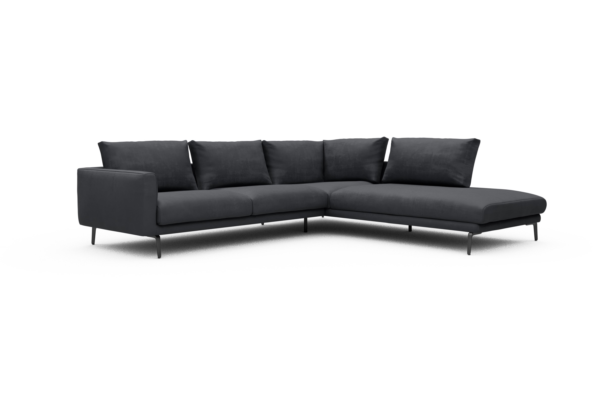 Ecksofa Karl Relax-Ecke rechts mit 2,5-Sitzer Cordufine-Slate-Grey