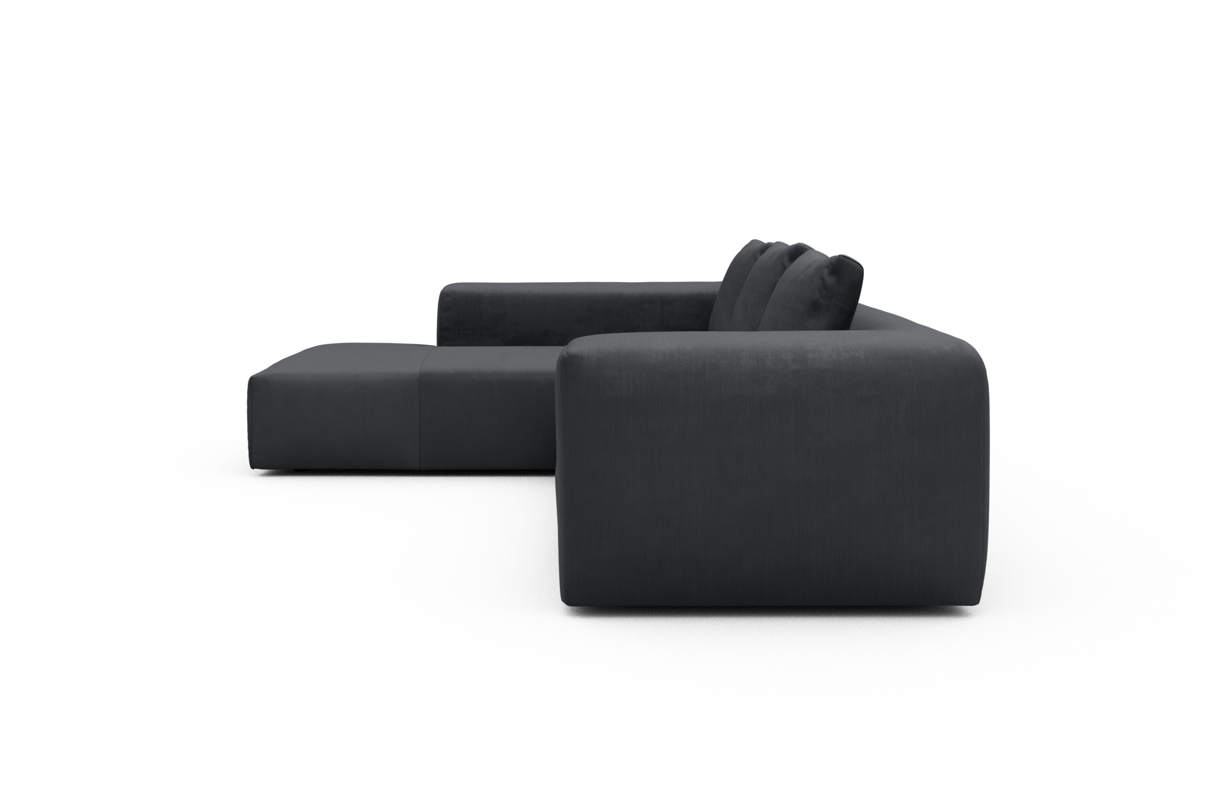 Ecksofa Fred Relax-Ecke links mit 2,5-Sitzer Cordufine-Slate-Grey