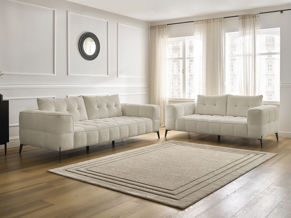Bobochic Anis Sofa 5-Sitzer Bouclé-Stoff Beige