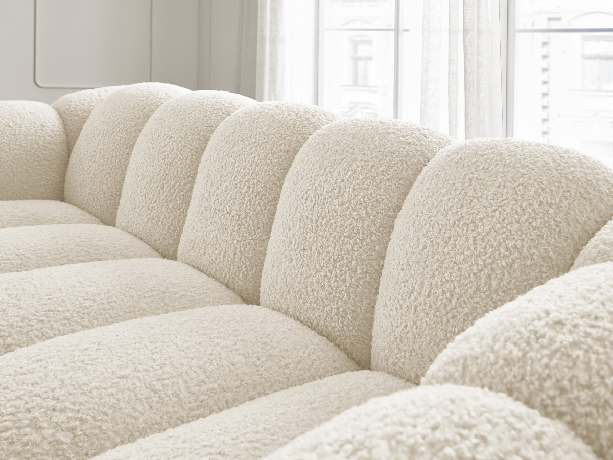 Bobochic Hippolyte Sofa 3-Sitzer Bouclé-Stoff Beige
