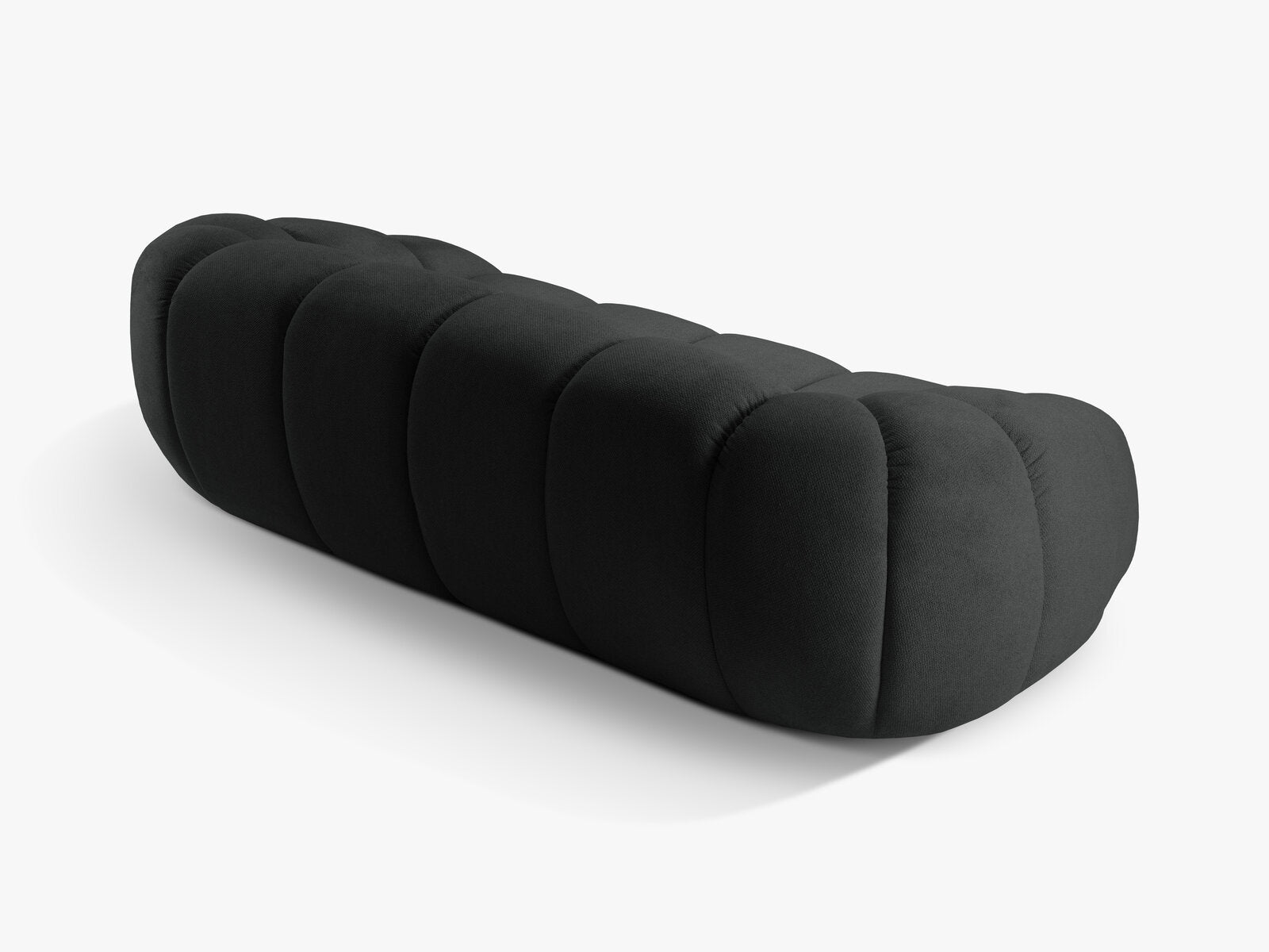Micadoni Sofa Diana 3-Sitzer XL Strukturierter Samtstoff Anthrazit