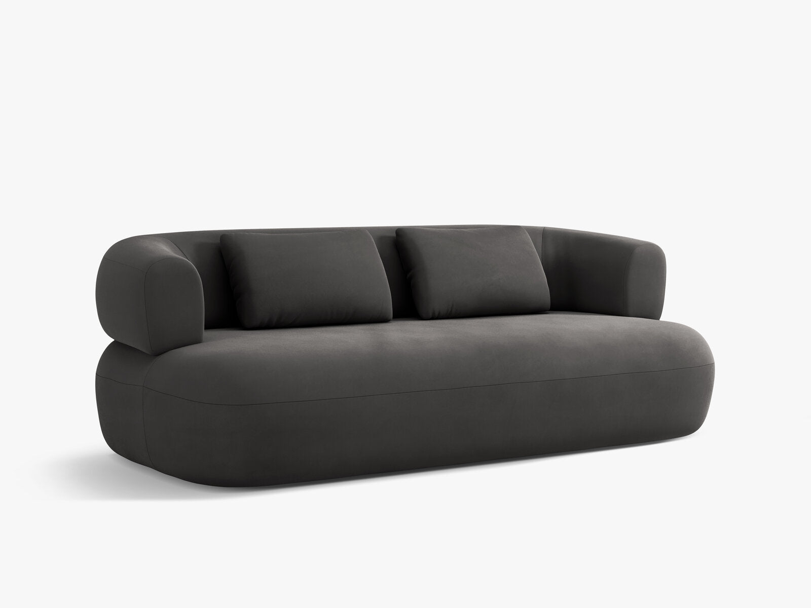 Micadoni Sofa Jenny 2-Sitzer Samt Salvador Dunkelgrau