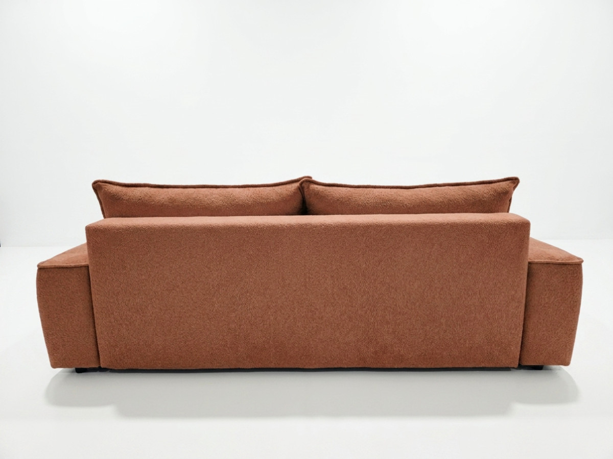Bobochic Honore Schlafsofa 3-Sitzer mit Bettkasten Chenille Orange