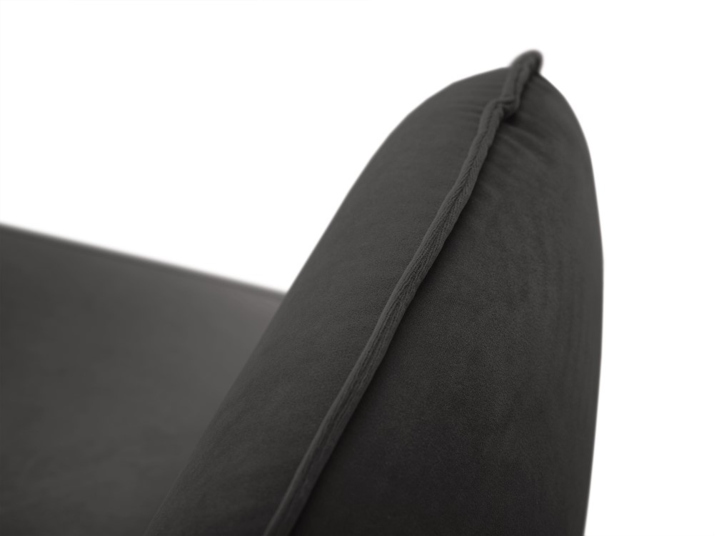 Cosmopolitan Design Sofa Vienna 2-Sitzer Samt Bluvel Dunkelgrau Melange Beine Schwarzes Metall