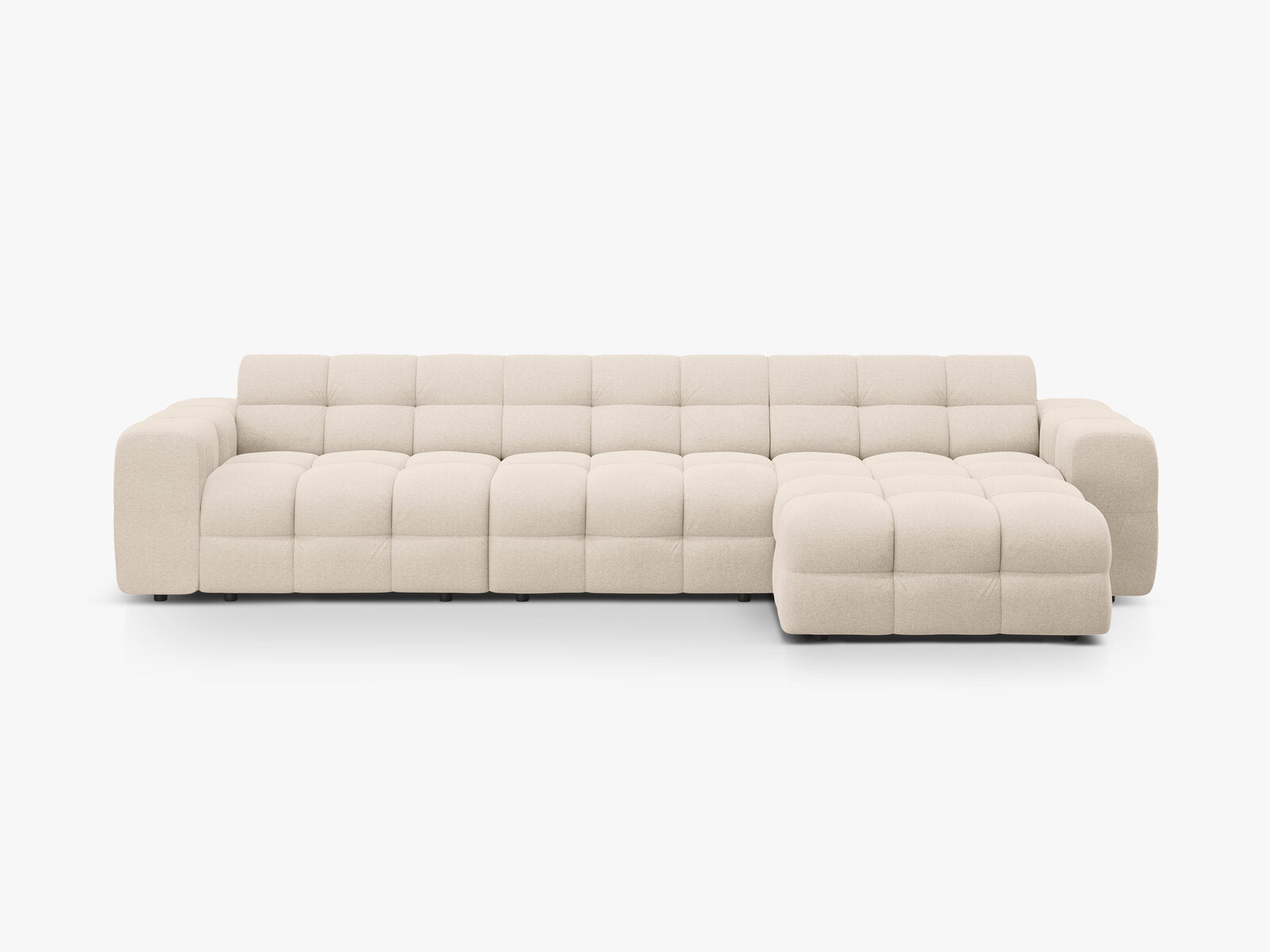 Micadoni Ecksofa Kendal 5-Sitzer Rechts Strukturierter Stoff Beige