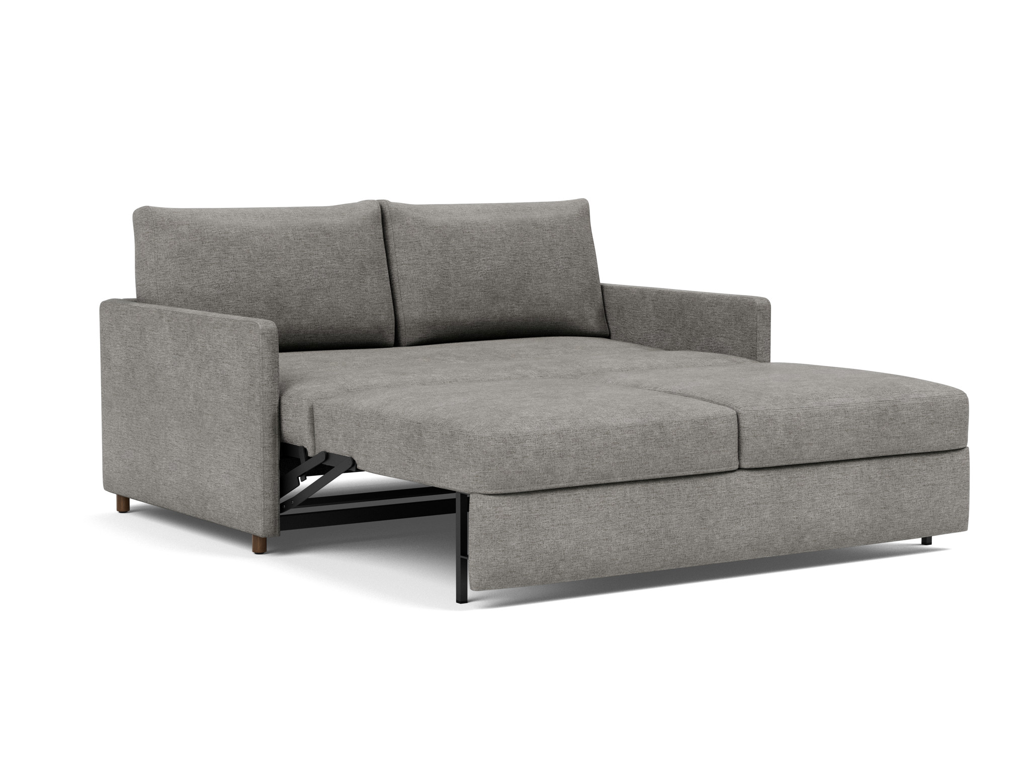 Schlafsofa Neah mit Slim-Armlehnen 160 Flachgewebe Avella 282-Warm-Grey