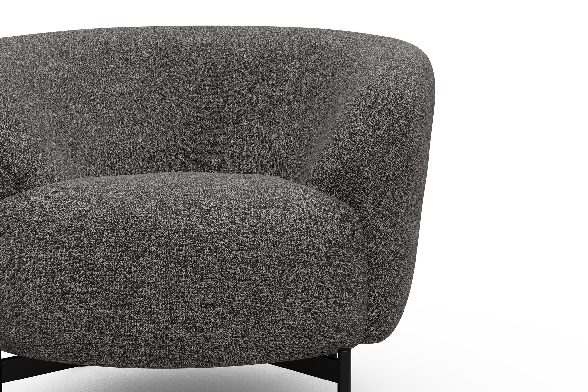 Sessel Ronda X-Metallgestell Schwarz Carreno-Salt-and-Pepper