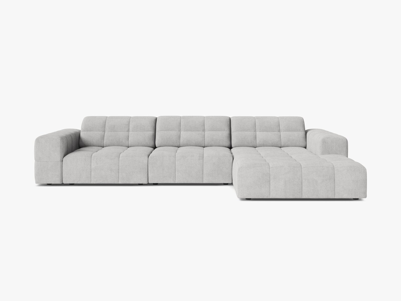 Micadoni Ecksofa Jennifer 4-Sitzer Rechts Chenille Eden Silber