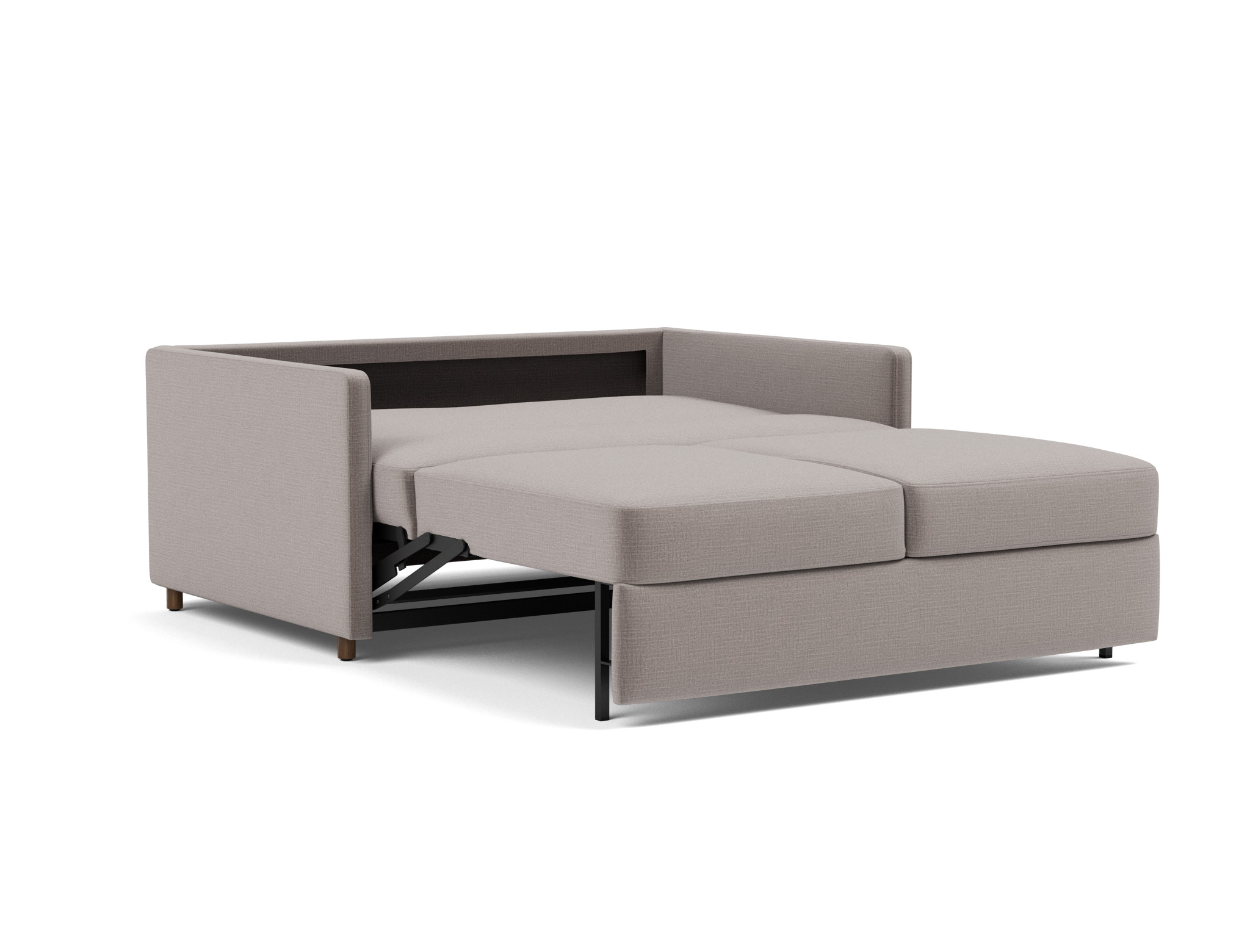 Schlafsofa Neah mit Slim-Armlehnen 140 Chenille Esina 418-Truffle