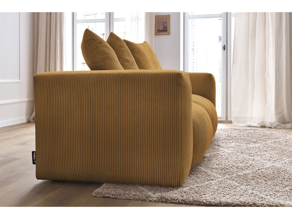 Bobochic Voltaire Sofa 3-Sitzer 248 × 100 cm Cordsamt Gelb