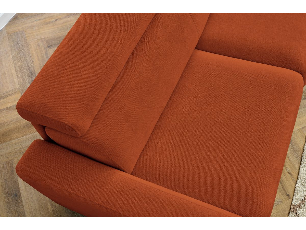 Bobochic Monaco Ecksofa mit Schlaffunktion und Bettkasten Stoff Orange, Liegefläche 160 × 190 cm