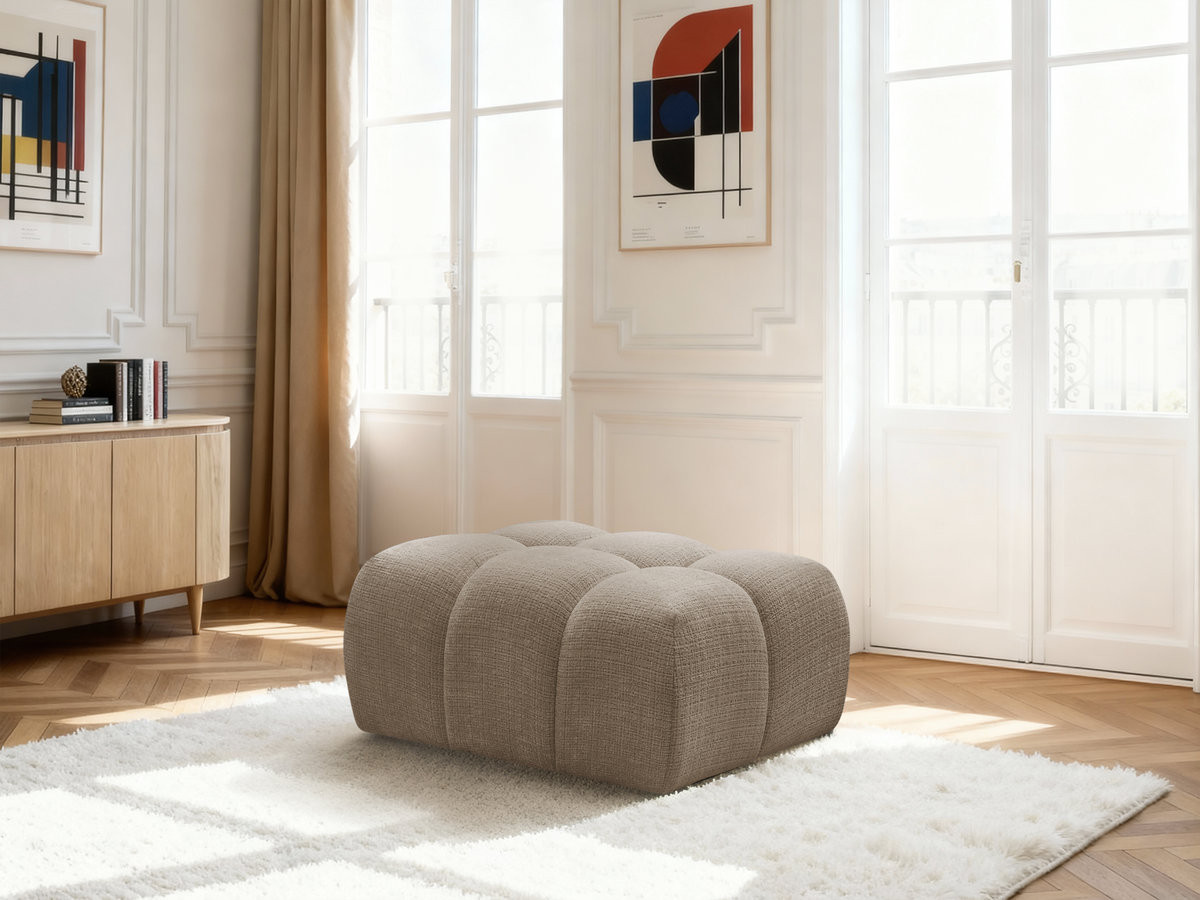 Bobochic Melisse Pouf Strukturstoff Taupe