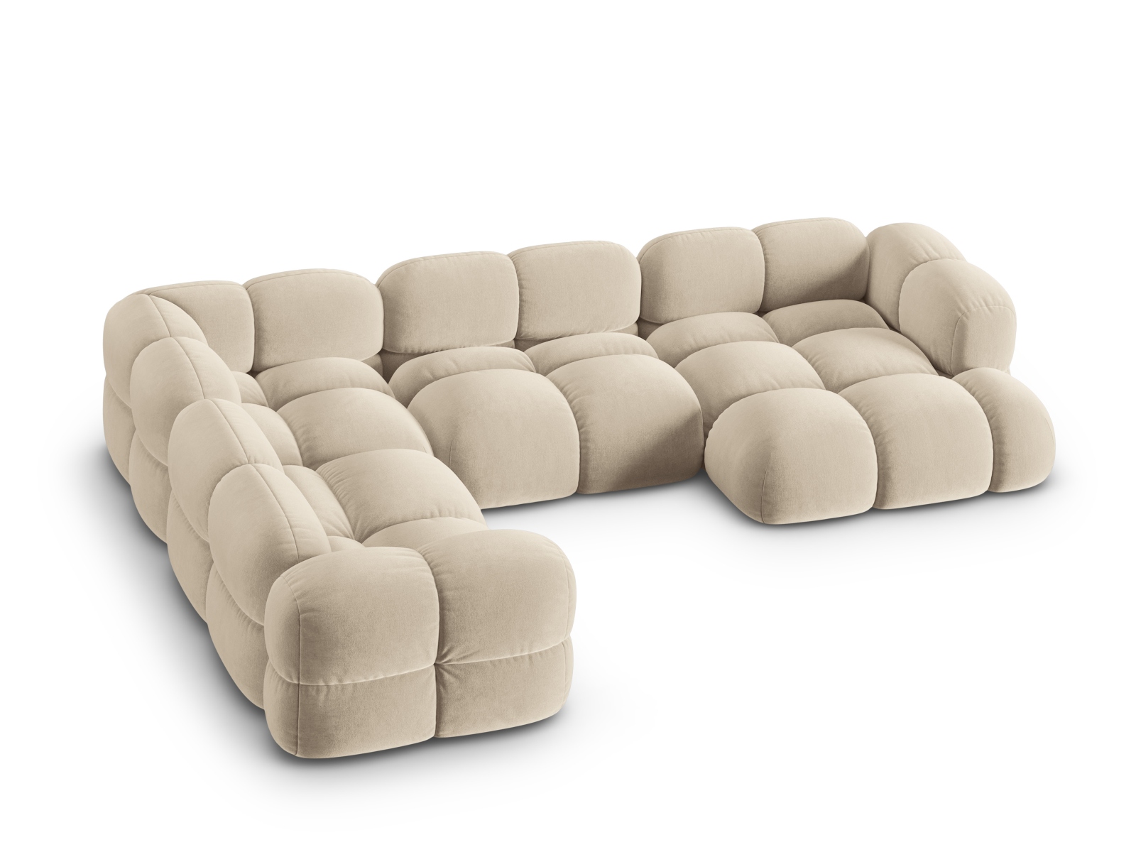 Cosmopolitan Design Panoramasofa Loretto 5-Sitzer Samt Vogue Helles Beige Links