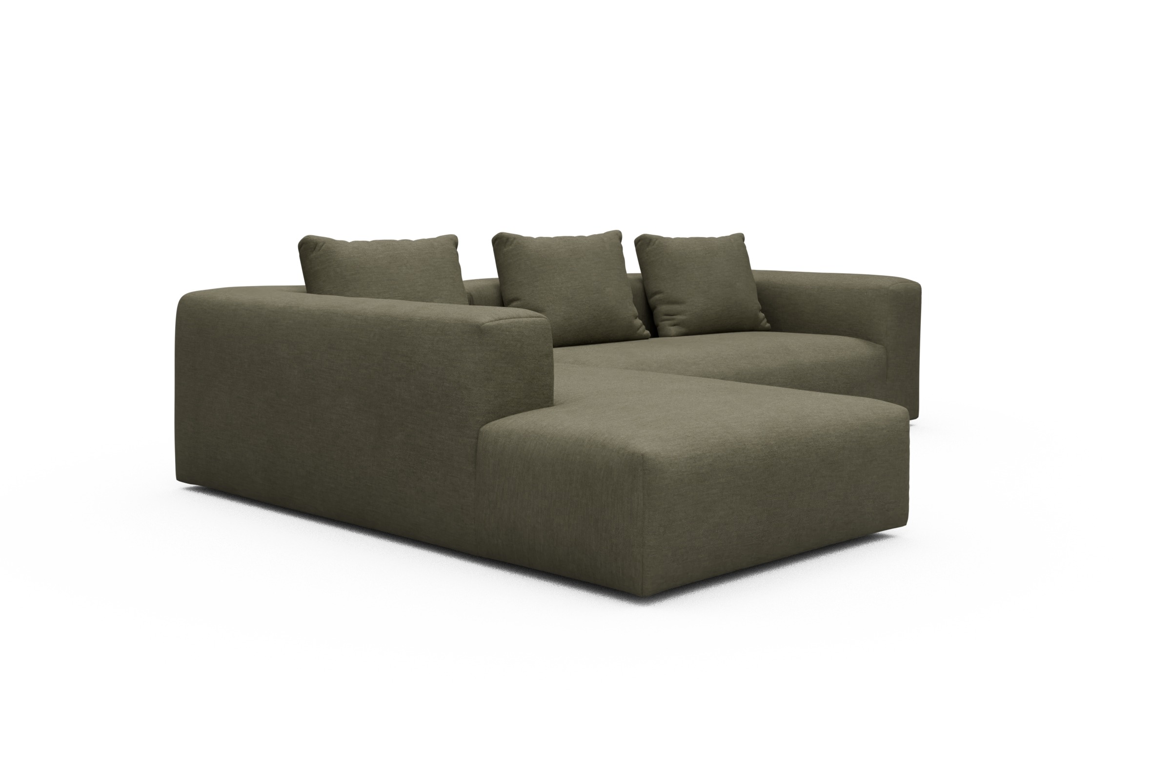 Ecksofa Fred Relax-Ecke links mit 2,5-Sitzer Vivus-Dusty-Olive