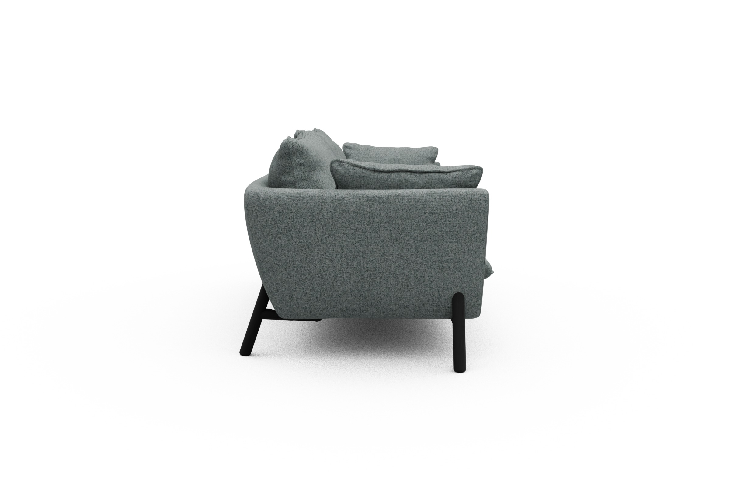 Sofa Emil PREMIUM 3-Sitzer Beinfarbe Eiche Schwarz Casone-Light-Mixed-Green