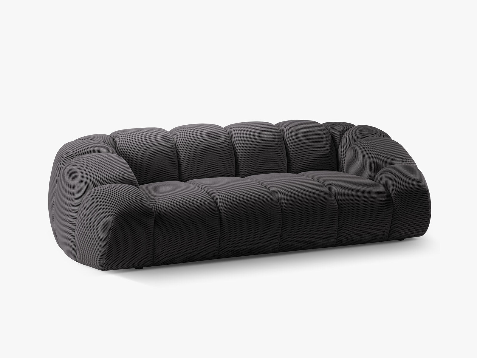 Micadoni Sofa Diana 3-Sitzer 3D-Stoff Espresso