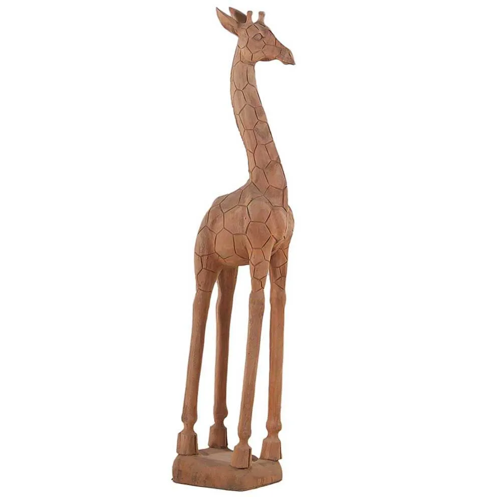 Moebelfaktor Wohndekoration Tierskulptur Giraffe aus Teakholz ca. 140 cm