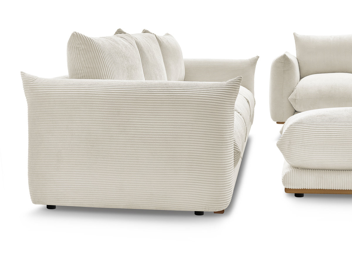 Bobochic Ernest Sofa 5-Sitzer mit Pouf Cordsamt Beige
