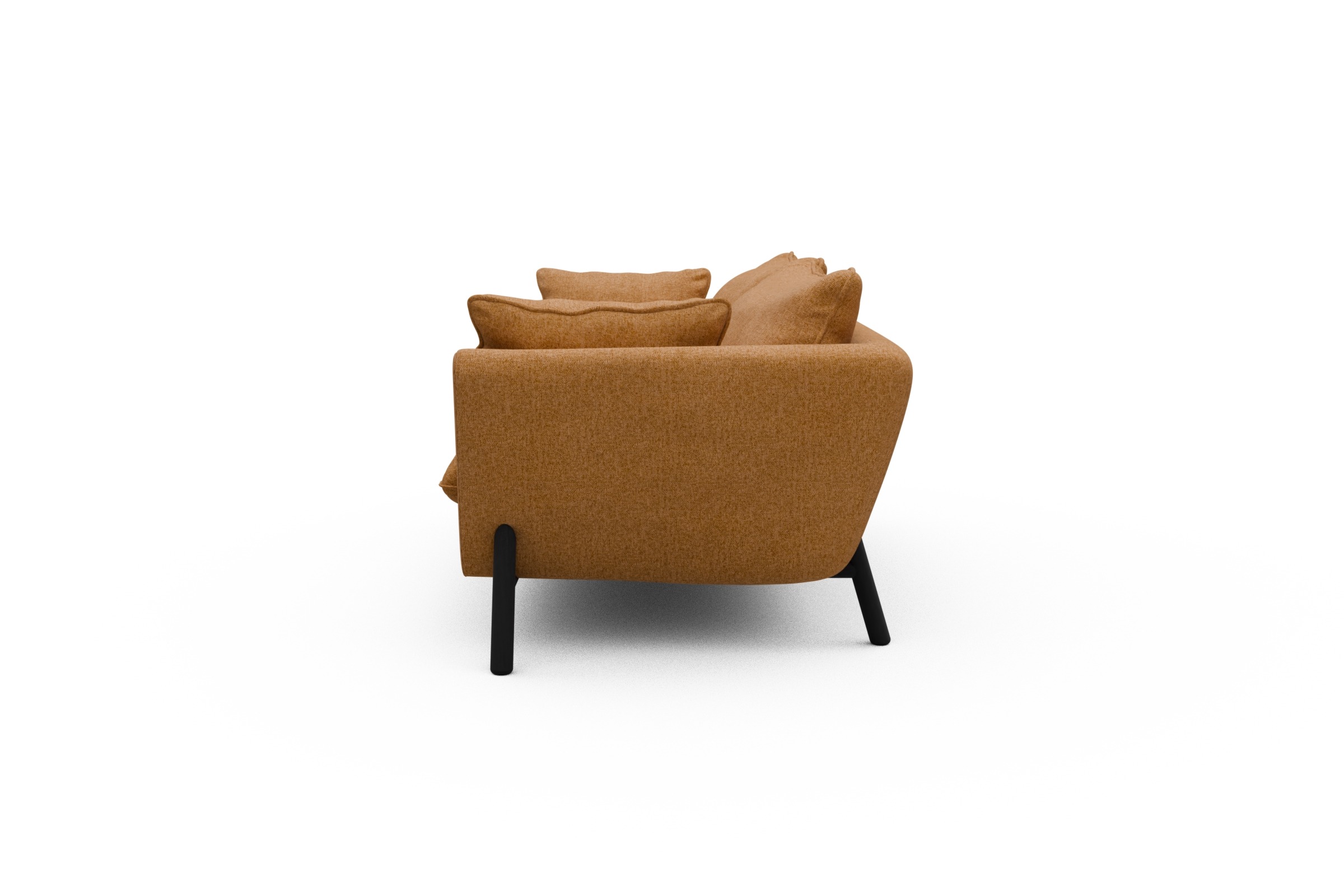 Sofa Emil PREMIUM 2-Sitzer Beinfarbe Eiche Schwarz Casone-Warm-Yellow