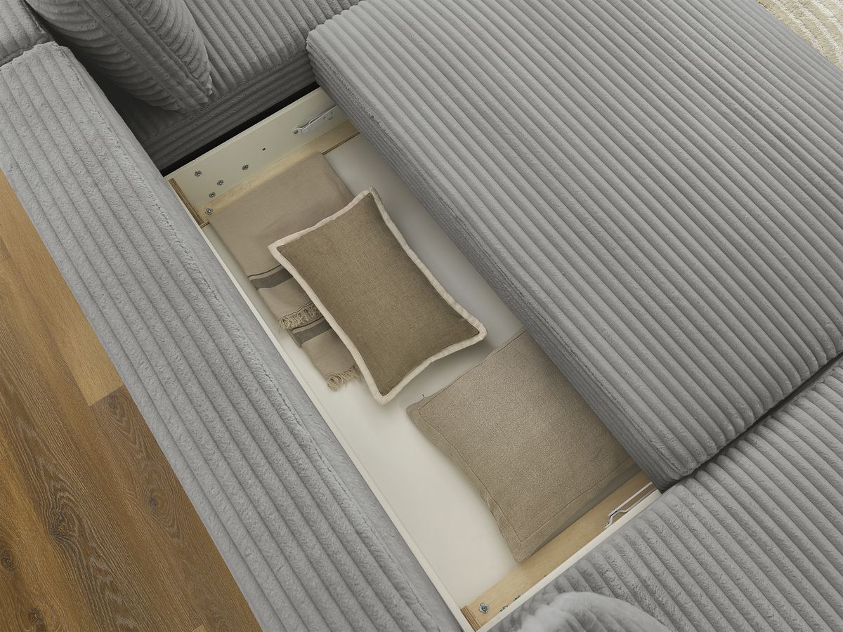 Bobochic Lucien Wohnlandschaft Breitcord weich Dunkelgrau Ecke links