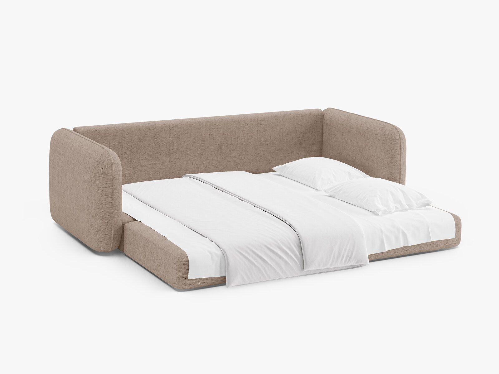 Micadoni Sofa mit Schlaffunktion Dormi 3-Sitzer Strukturierter Stoff Moly Cappuccino