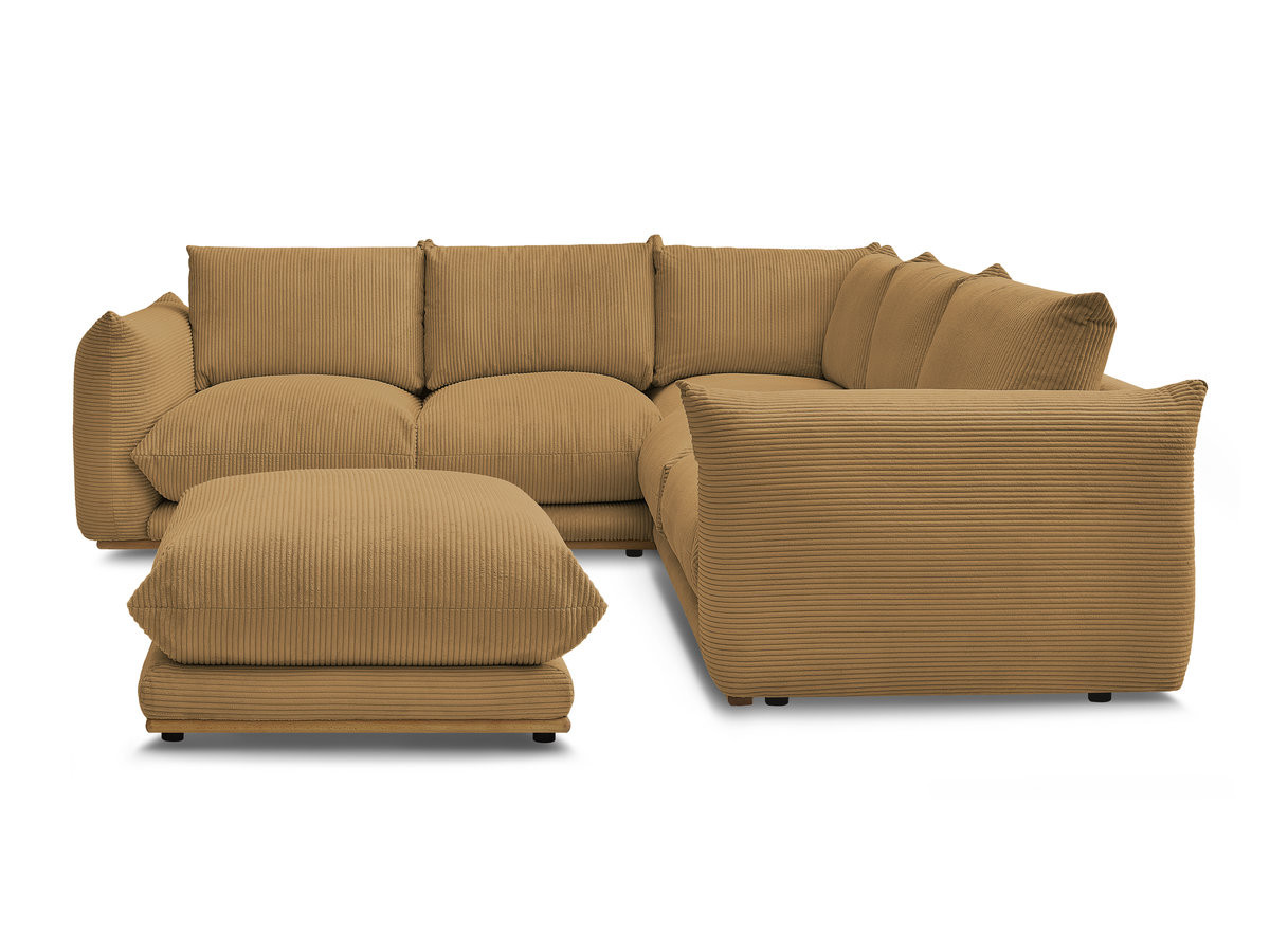 Bobochic Ernest Ecksofa mit Pouf Cordsamt Gelb