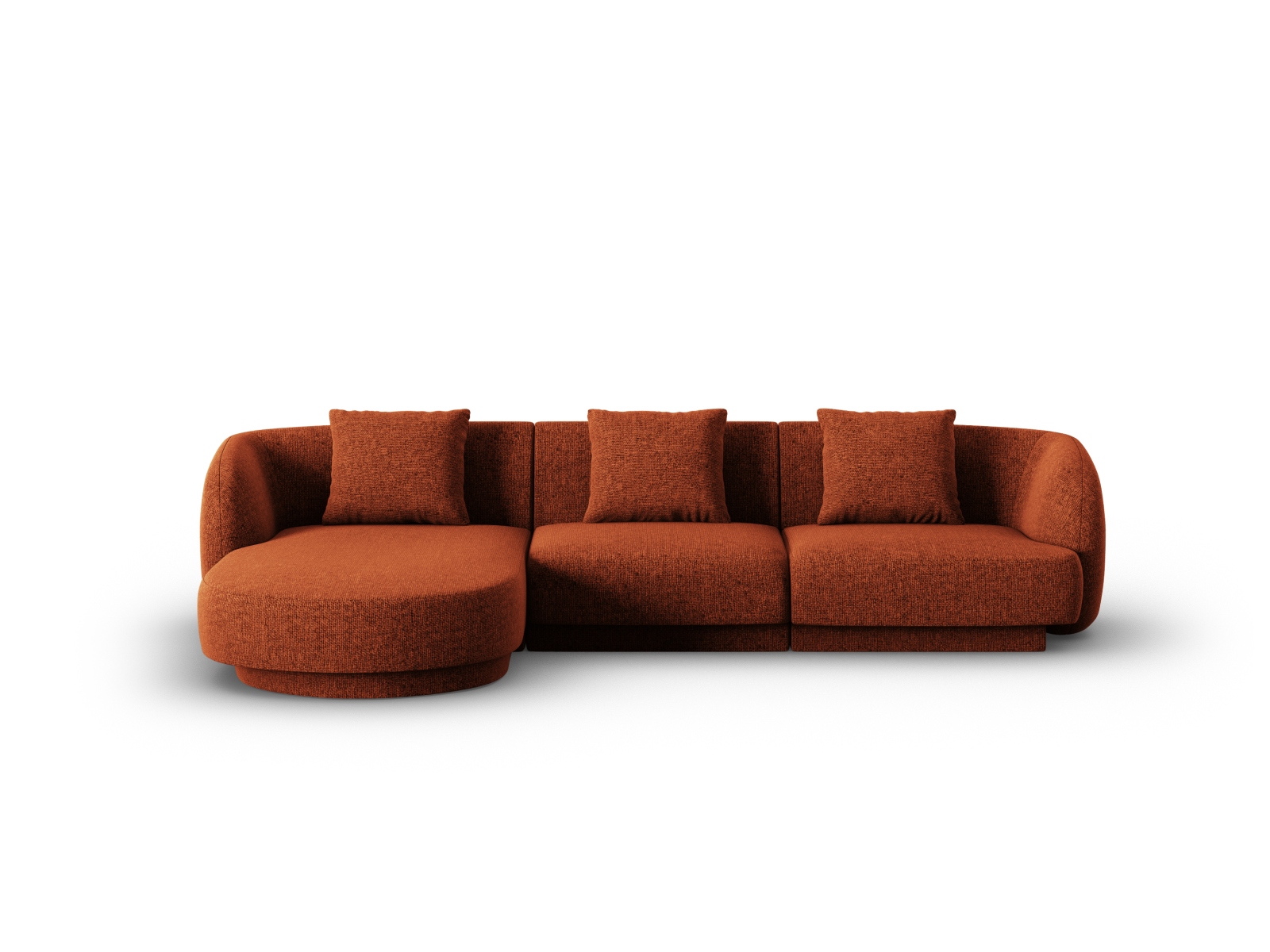 Cosmopolitan Design Ecksofa Tulum 4-Sitzer Chenille Eden Ziegel Links