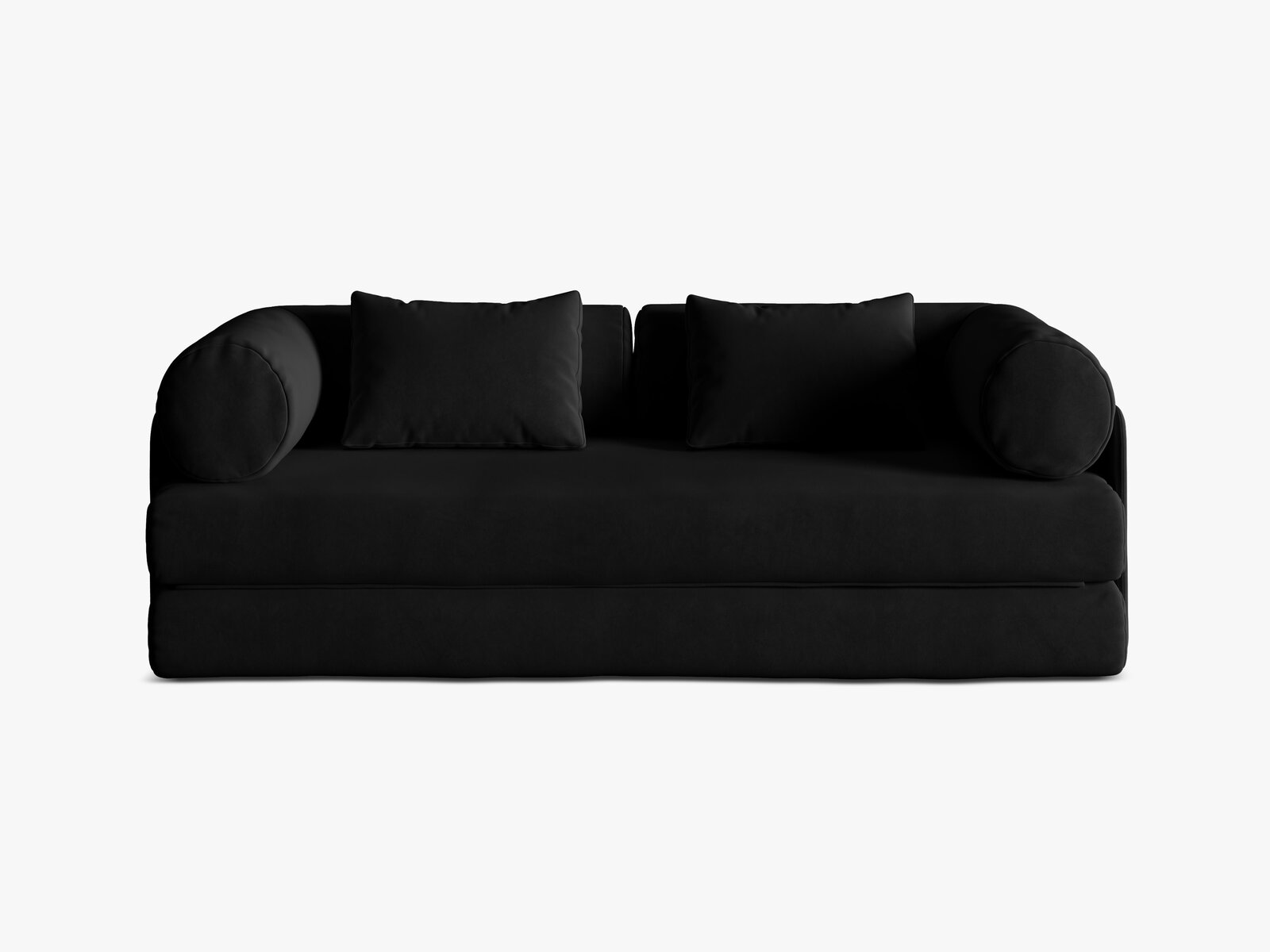 Micadoni Sofa Dreamy 3-Sitzer mit Schlaffunktion Samt Salvador Schwarz