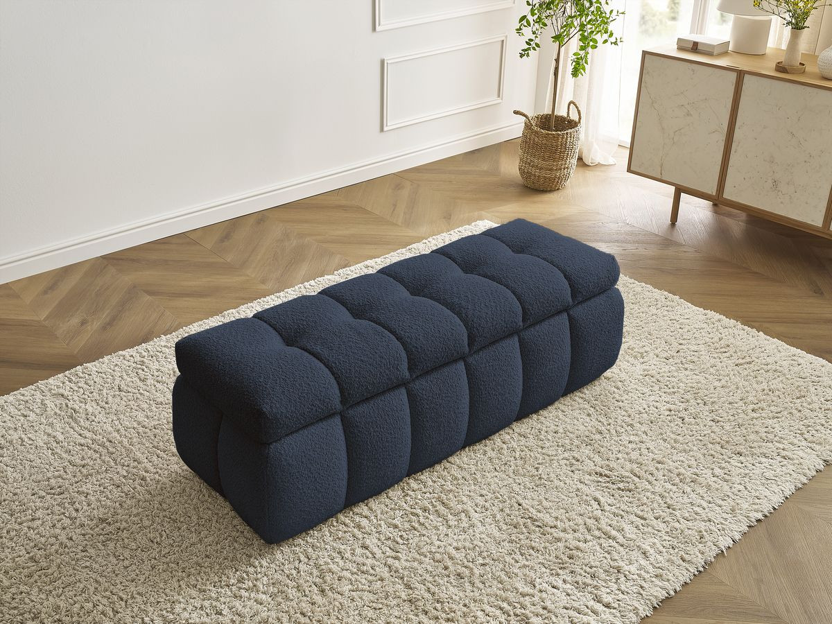 Bobochic Mont-blanc Bettbank Bouclé-Stoff Dunkelblau