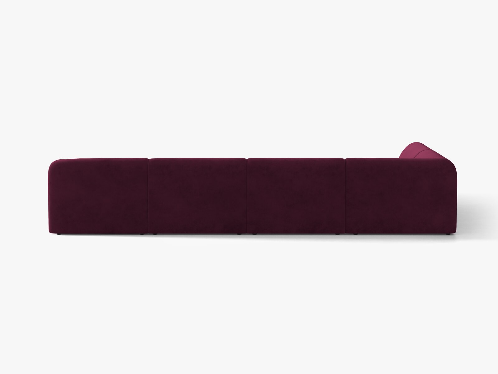 Micadoni Panorama-Ecksofa Miley 6-Sitzer Links Samt Venus Burgunder