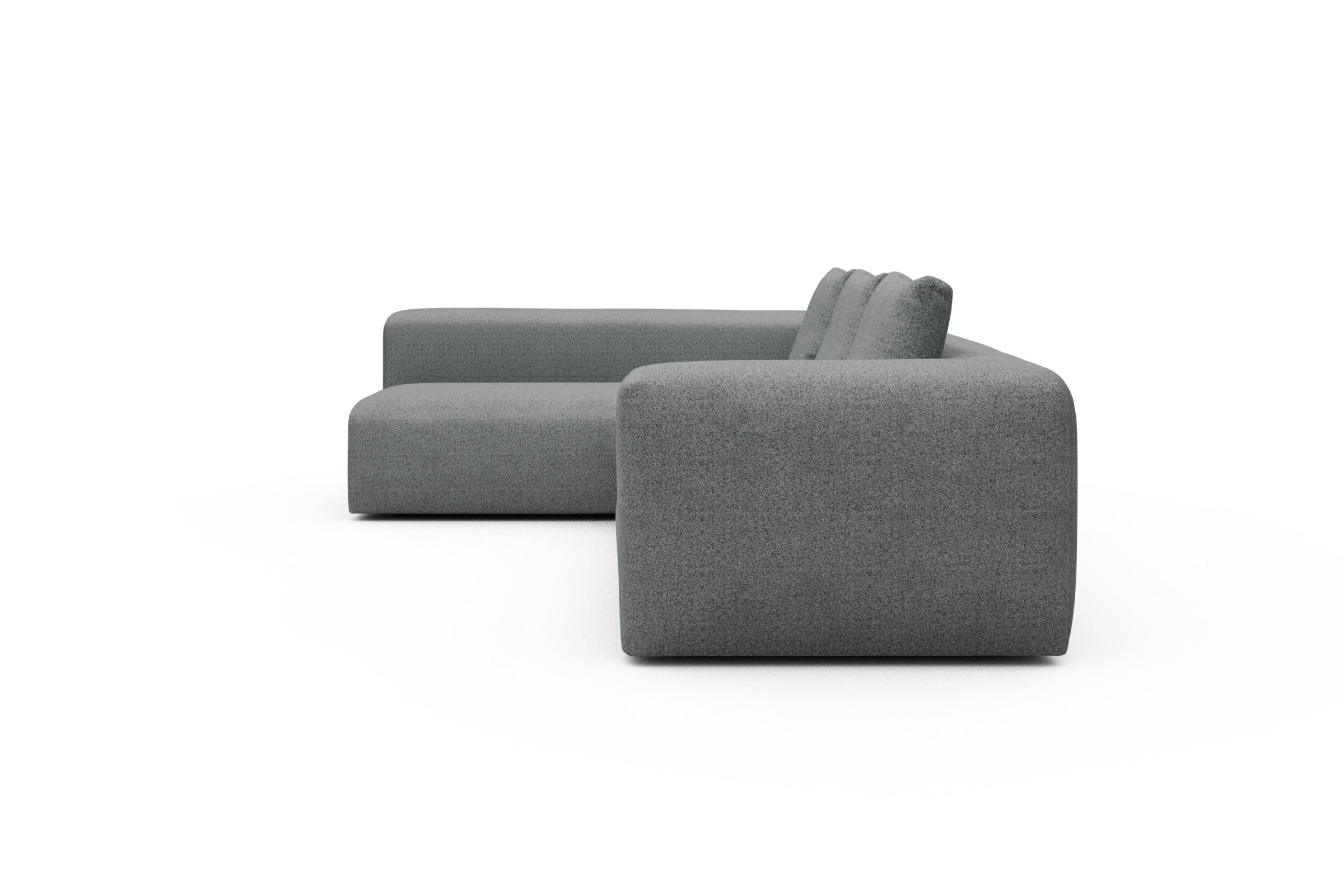 Ecksofa Fred 2x 2,5-Sitzer links offen Aivi-Gravet-Grey