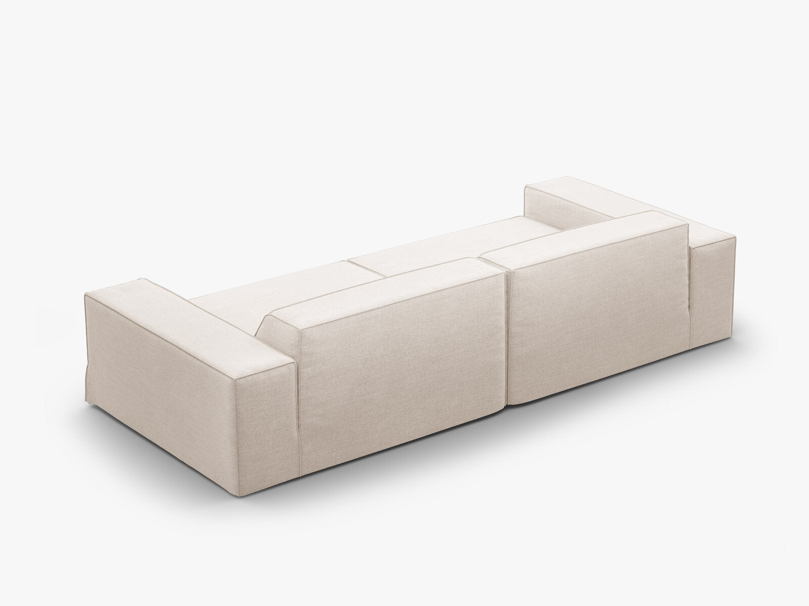 Micadoni Sofa Jodie 4-Sitzer Strukturierter Stoff Lins Beige