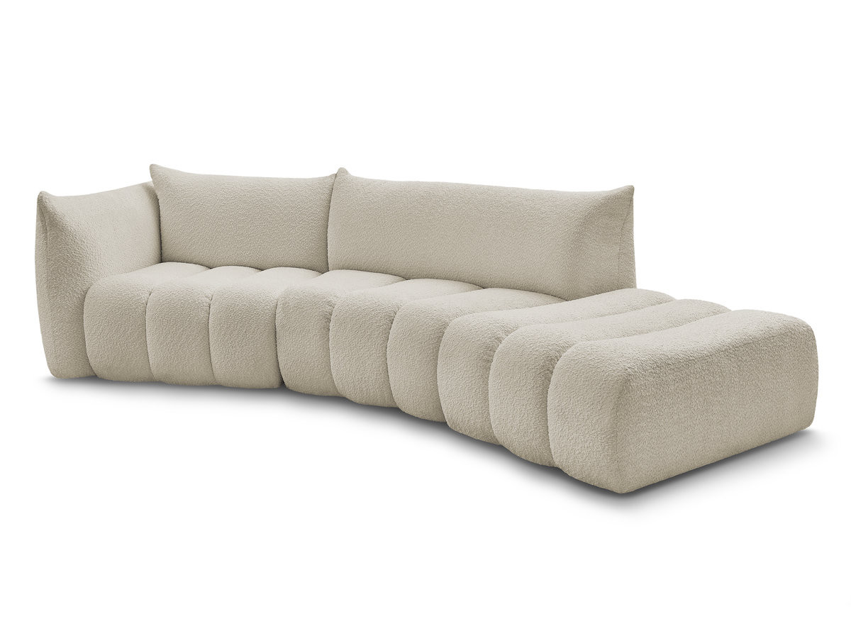 Bobochic Azra Ecksofa 325 × 112 cm Bouclé-Stoff Beige Ecke links