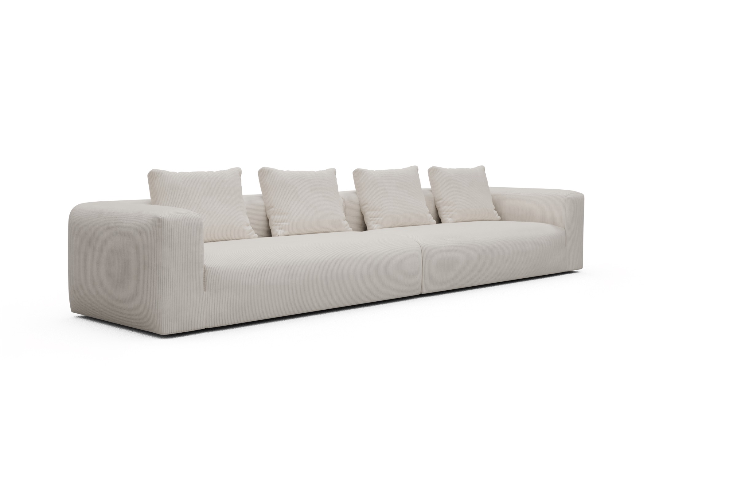 Modulares XXL Sofa Fred 5-Sitzer Corduroy Ivory Skandi Home moebelfaktor